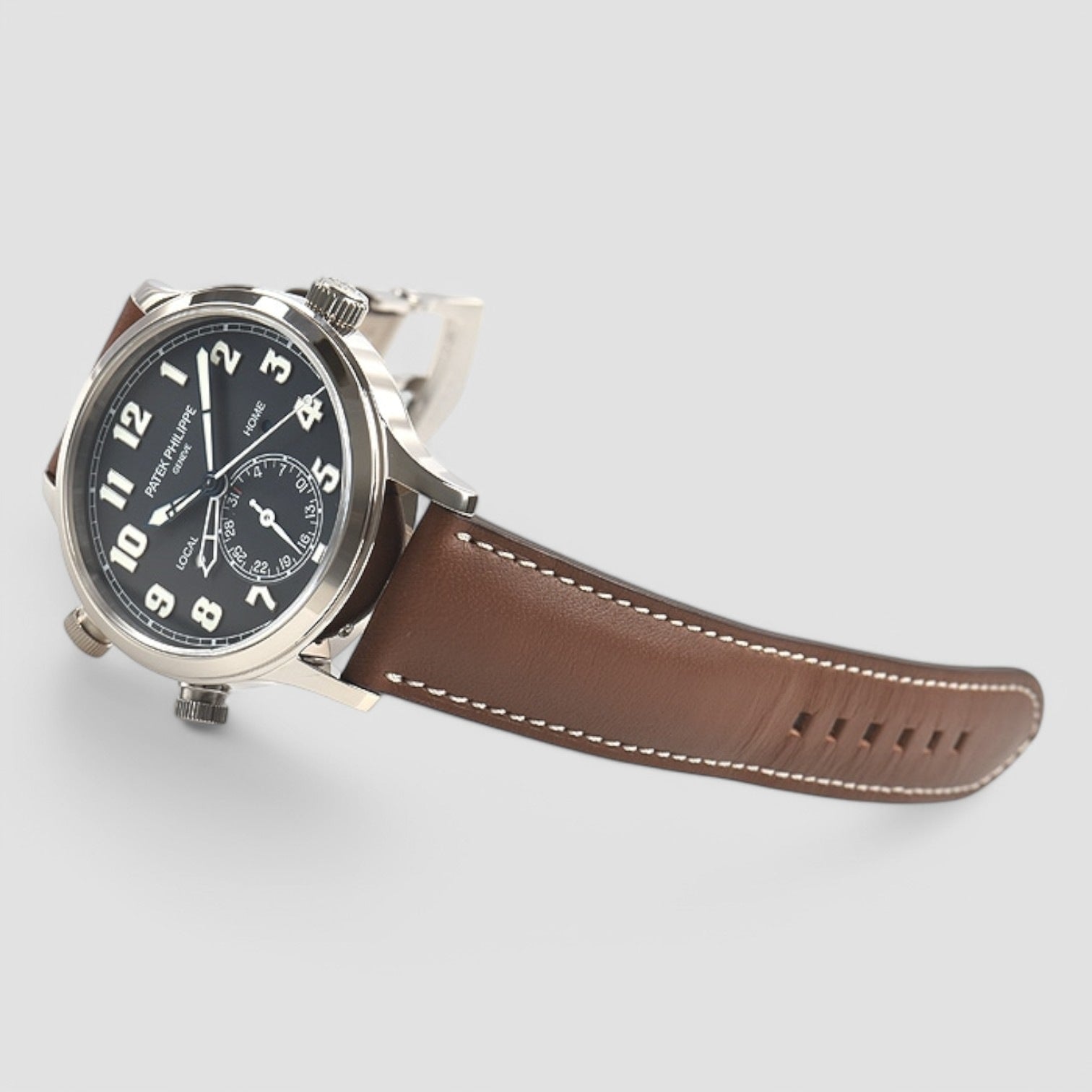 Calatrava 5524G Pilot Travel Time 18k White Gold