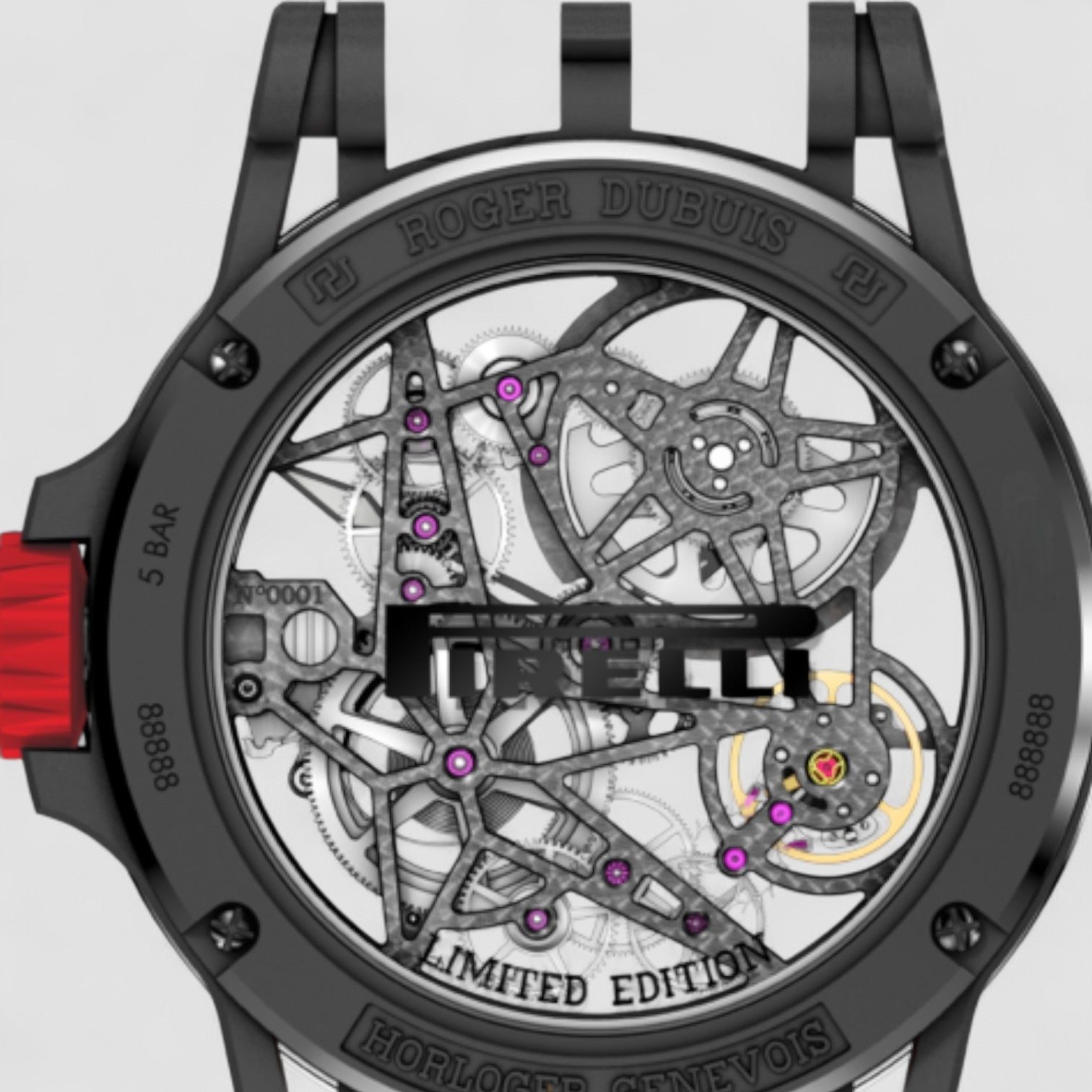 Excalibur Spider Pirelli Skeleton Automatic Unisex Watch