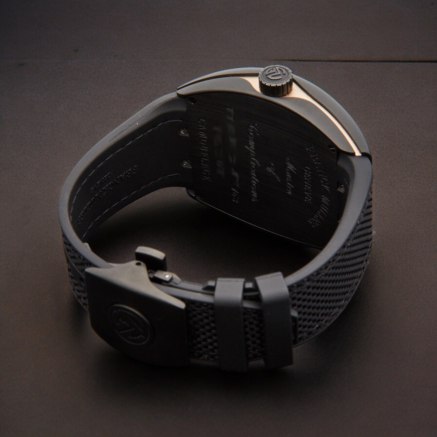 VANGUAR Automatic Date Beige Camouflage Black Rubber Strap Watch