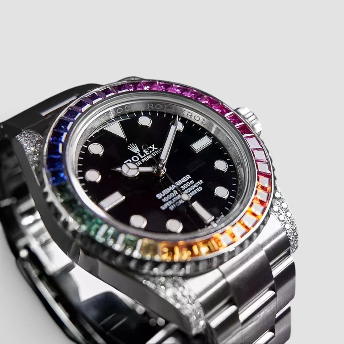 Submariner No Date 41 Custom Diamond-Set Rainbow Bezel