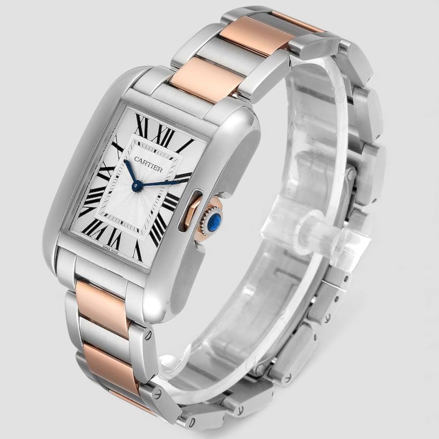 Tank Anglaise Medium Steel Rose Gold Ladies Watch