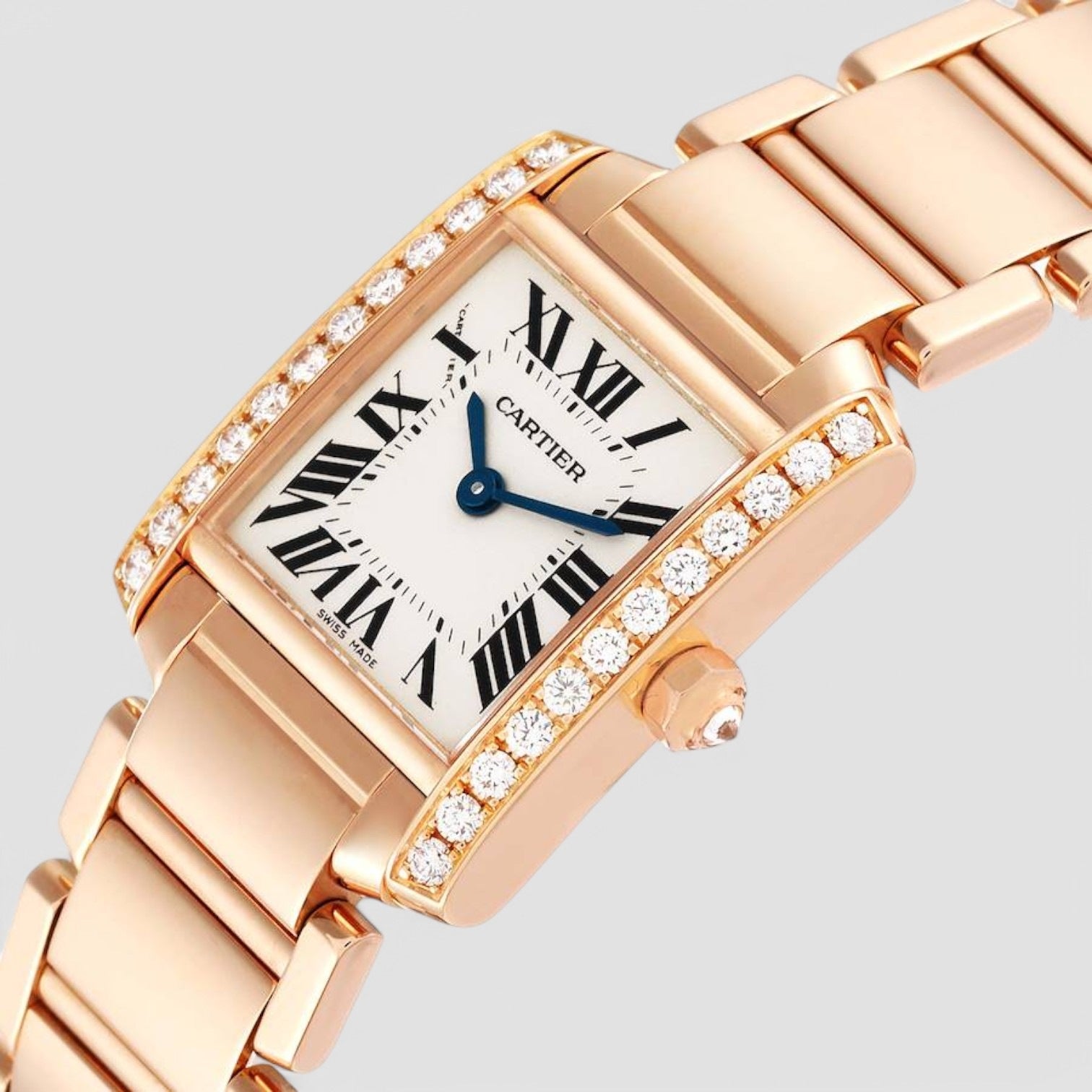Tank Francaise Rose Gold Diamond Ladies Watch