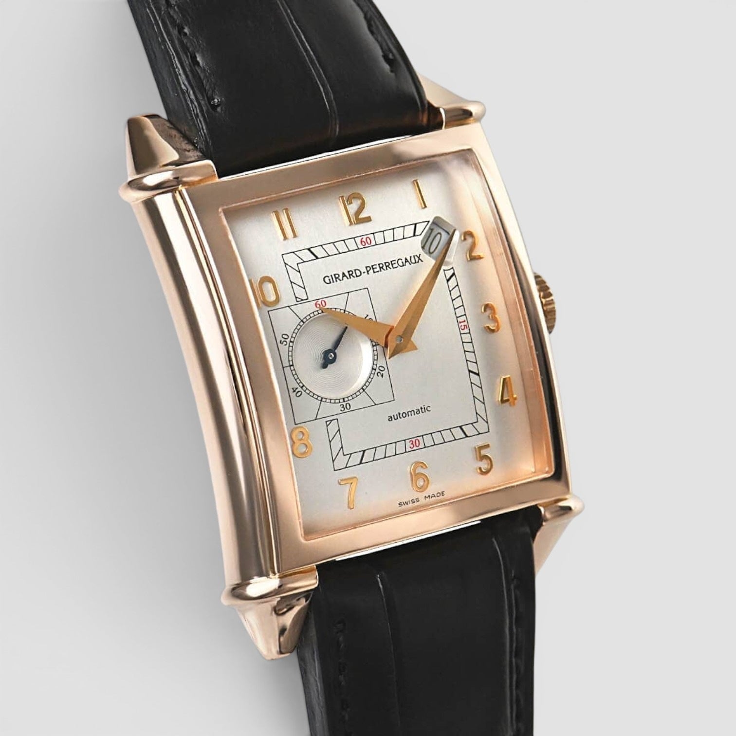 Vintage 1945 18K Rose Gold Silver Dial