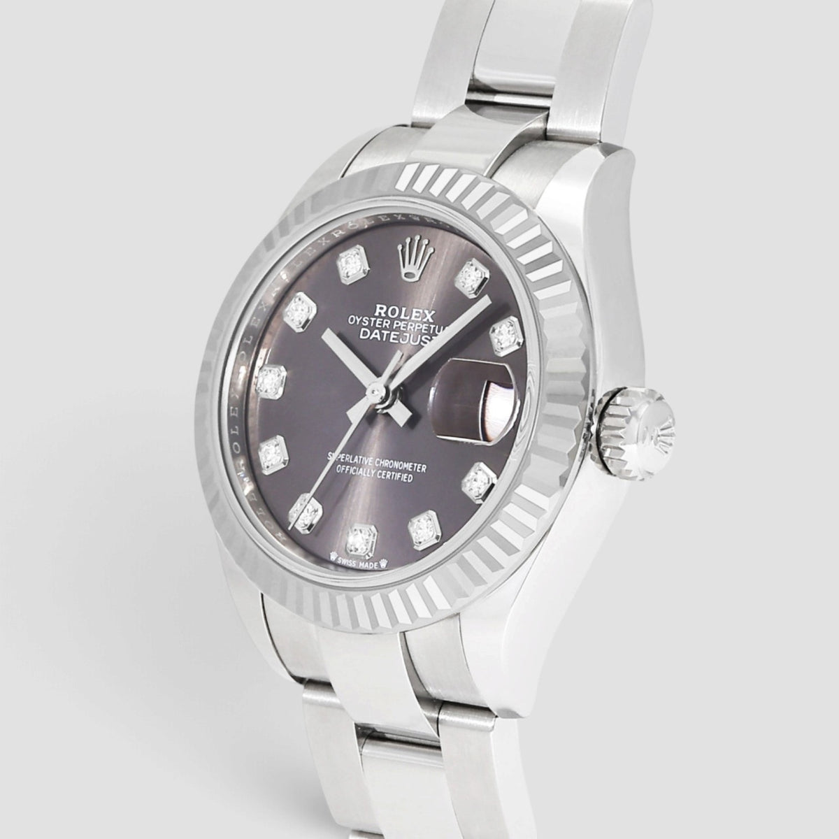 Lady-Datejust 28 Grey Diamond Dial Oyster