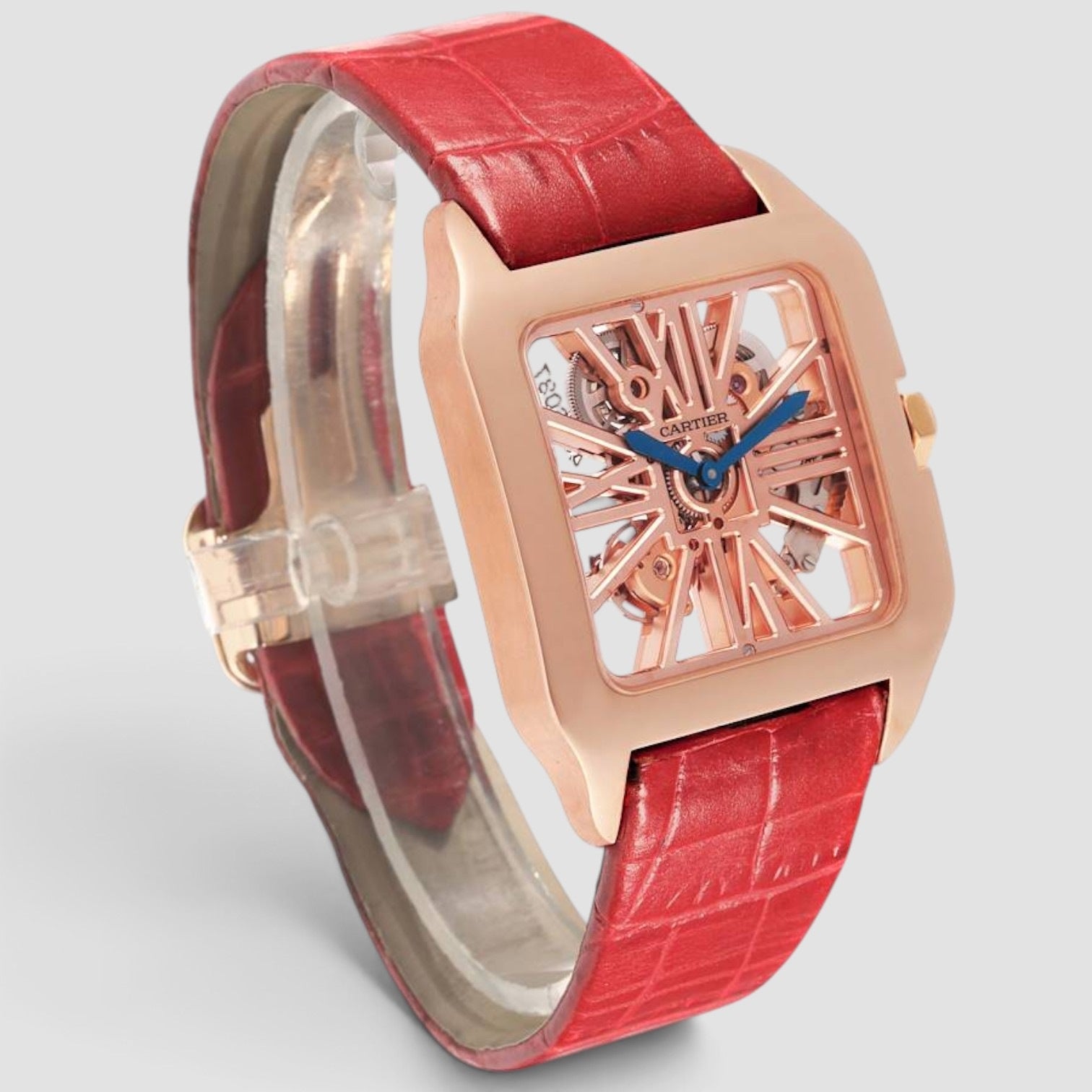 Santos-Dumont Skeleton 18K Rose Gold 38 x 47 mm