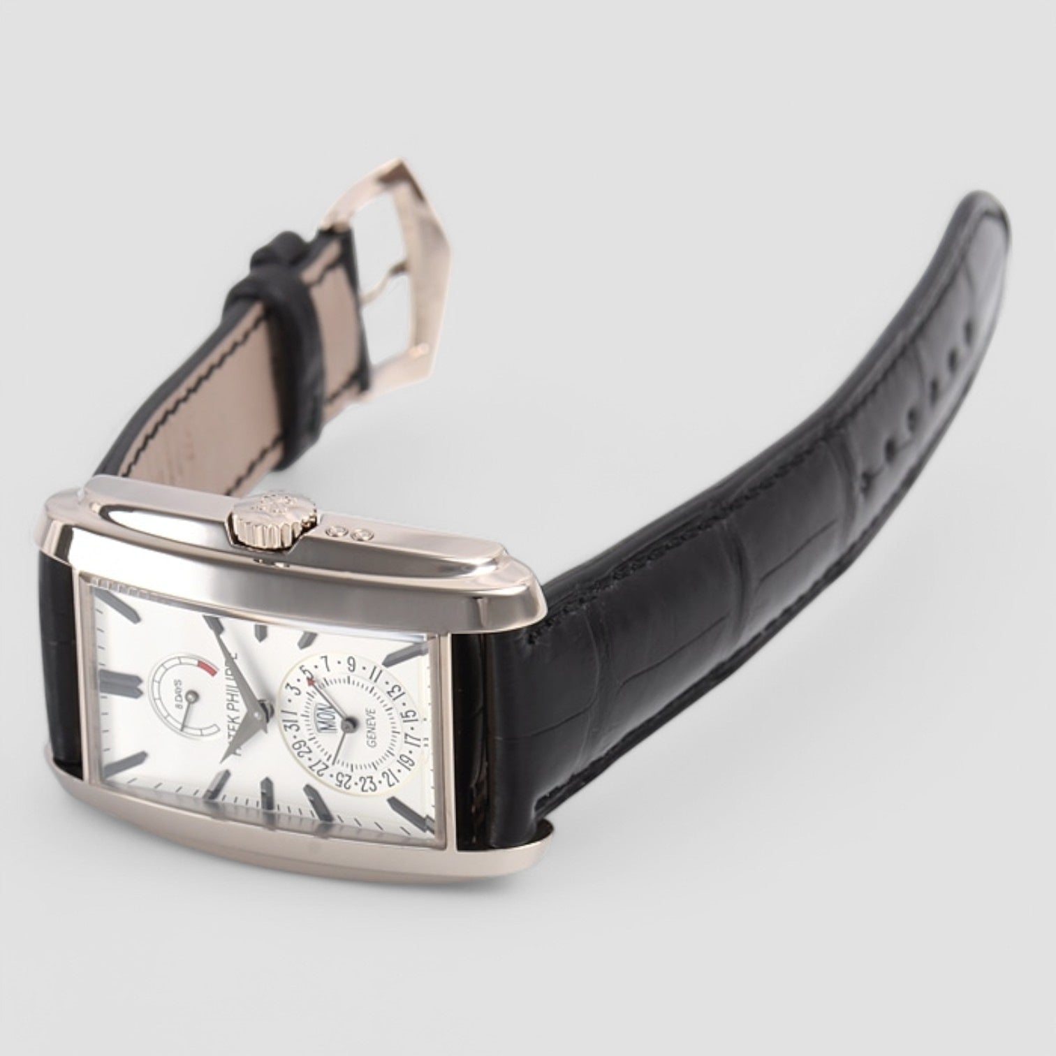 Gondolo 8 Day Manual Wind White Dial 18K White Gold Description