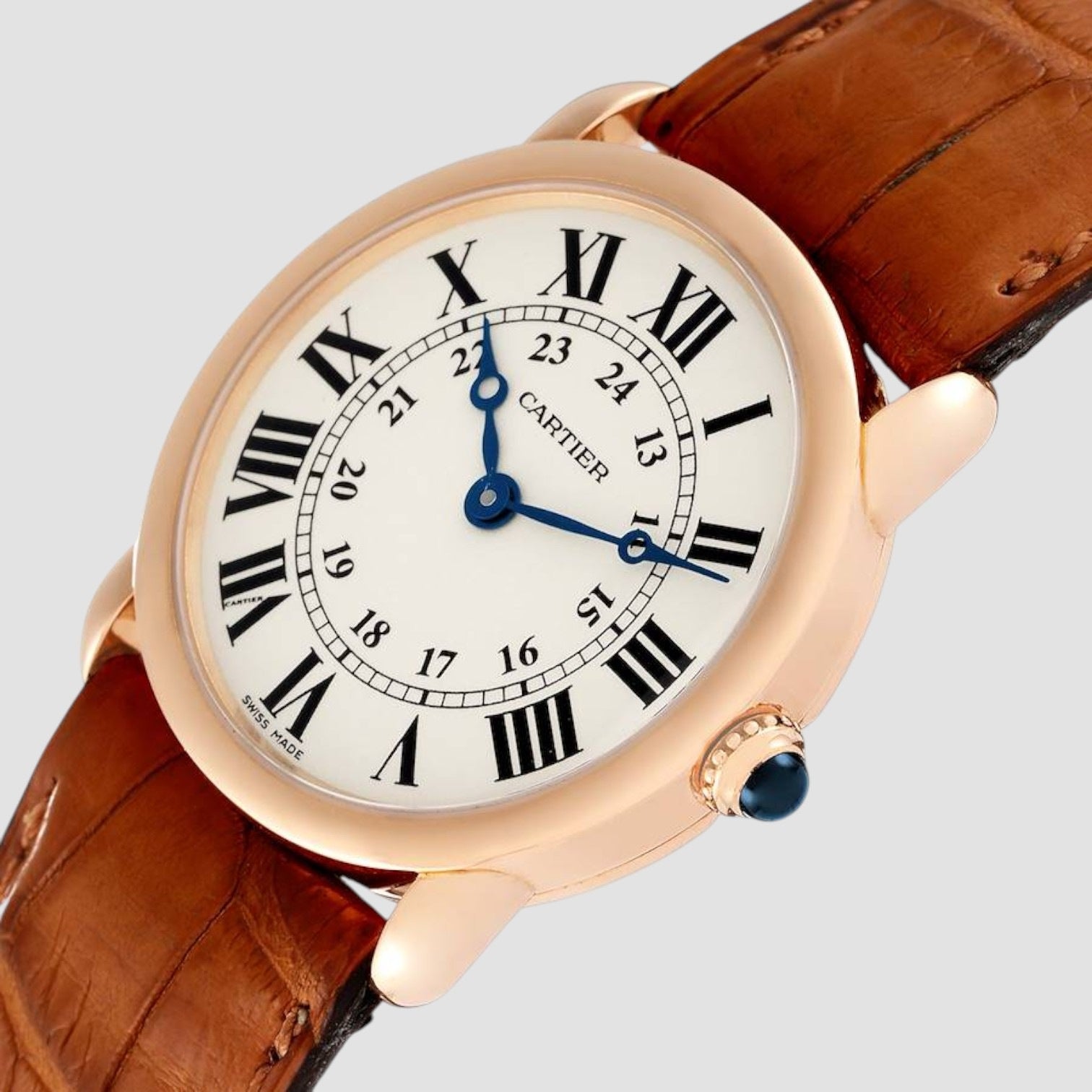 Ronde Louis 18K Rose Gold Silver Dial Ladies Watch