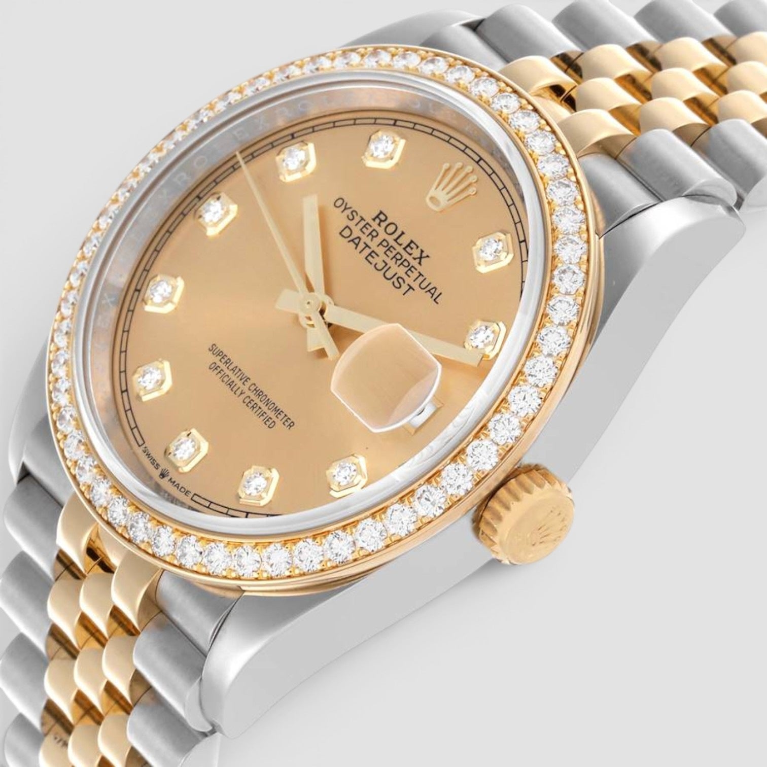 Datejust 36mm Champagne Diamond Dial Two-Tone Jubilee