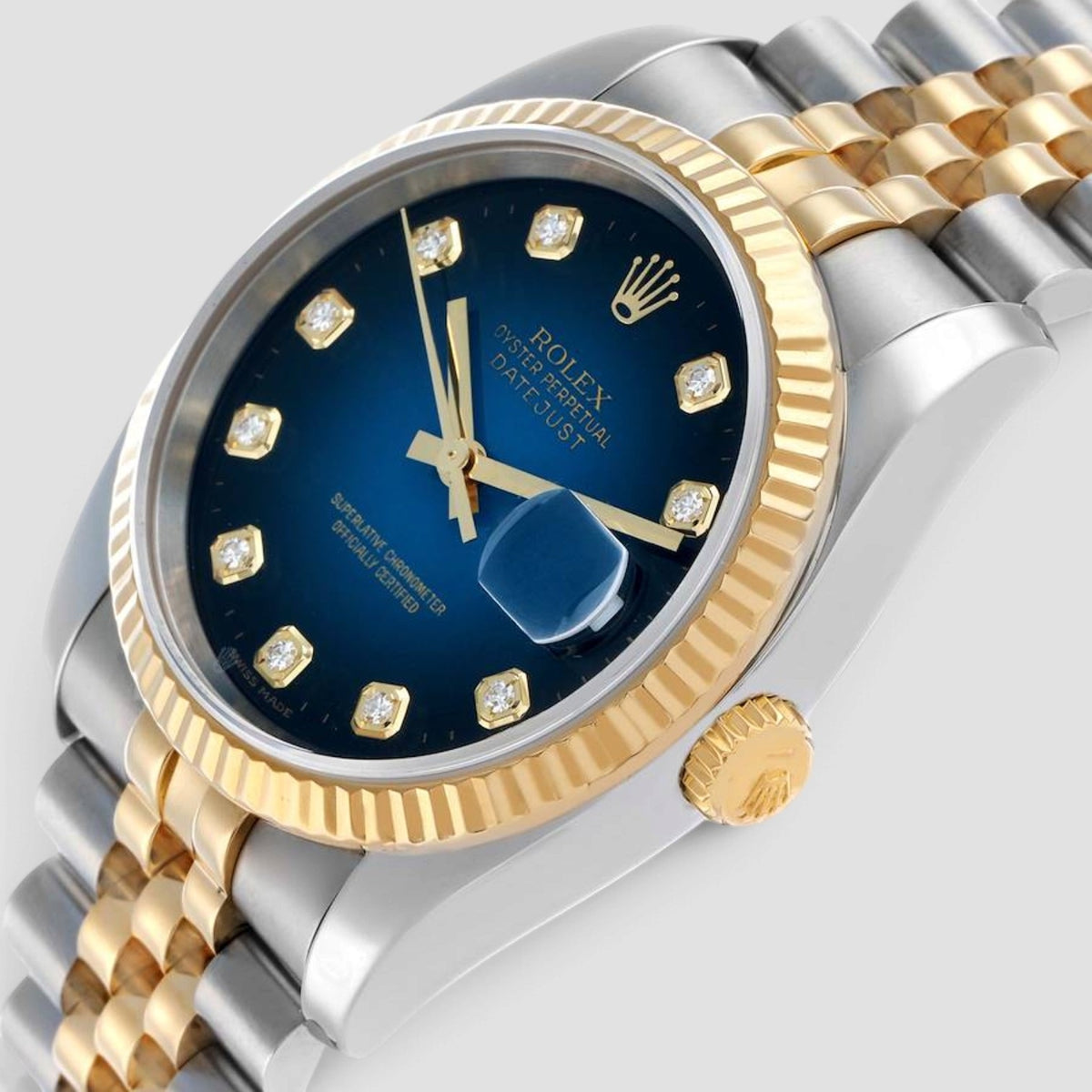 Datejust 36 Blue Smoked Vignette Diamond Dial Jubilee