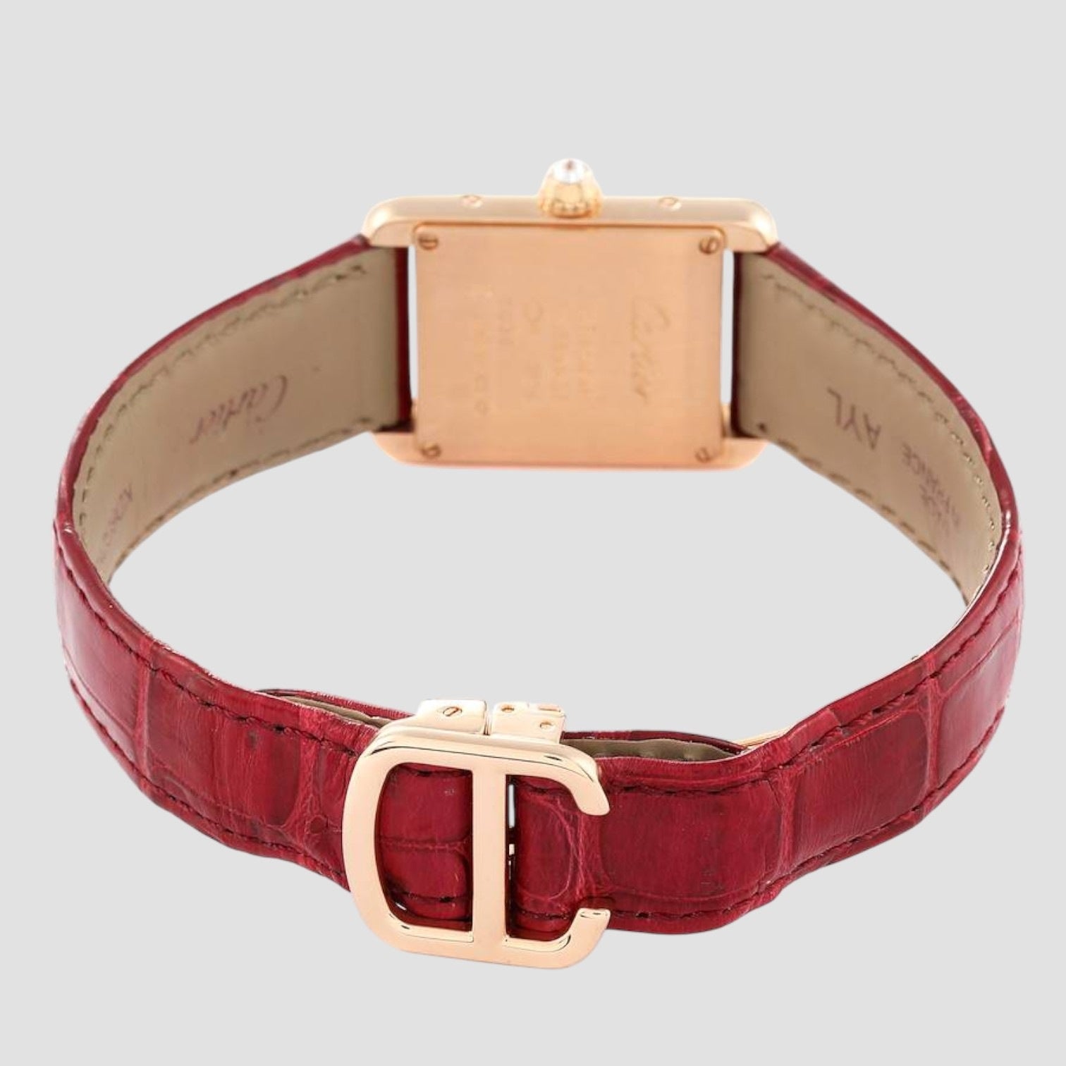 Tank Louis Small Rose Gold Diamond Ladies Watch