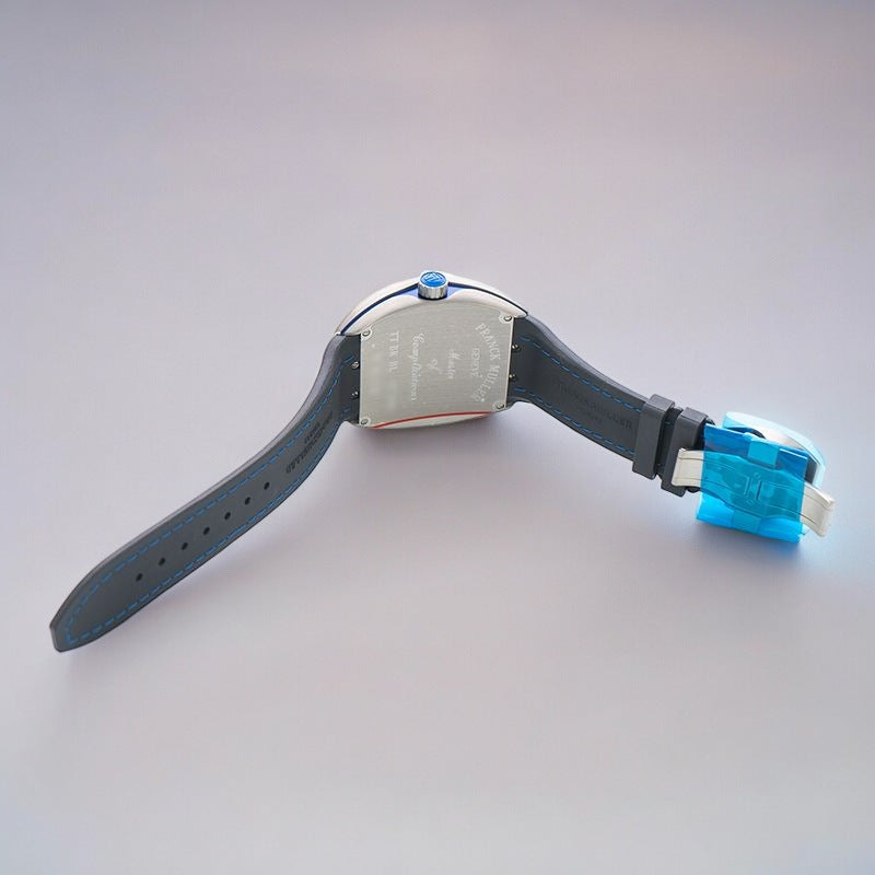 Vanguard Crazy Hours Blue Titanium Case Leather Strap Unisex Watch