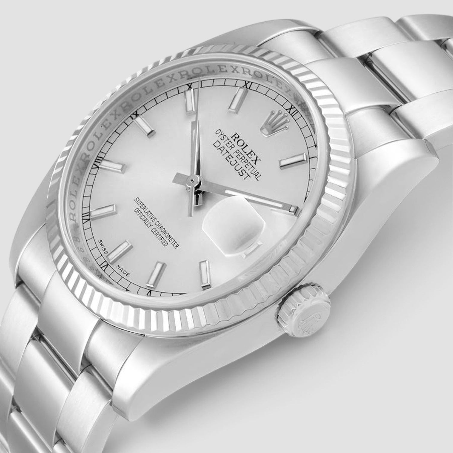 Datejust 36mm Stainless Steel & 18K White Gold Silver Dial