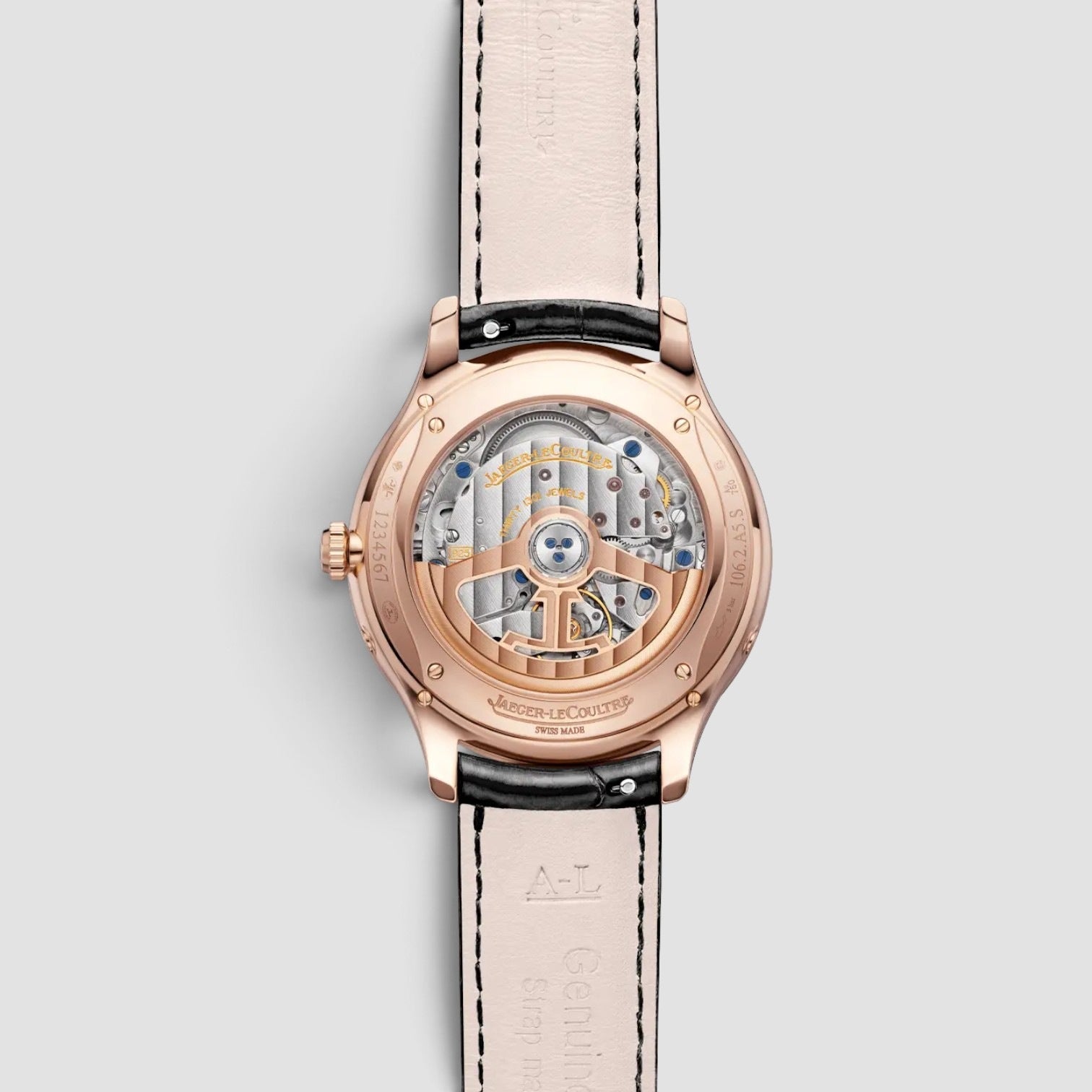 Master Ultra Thin Moon 36mm Rose Gold Silver Dial Diamond Bezel