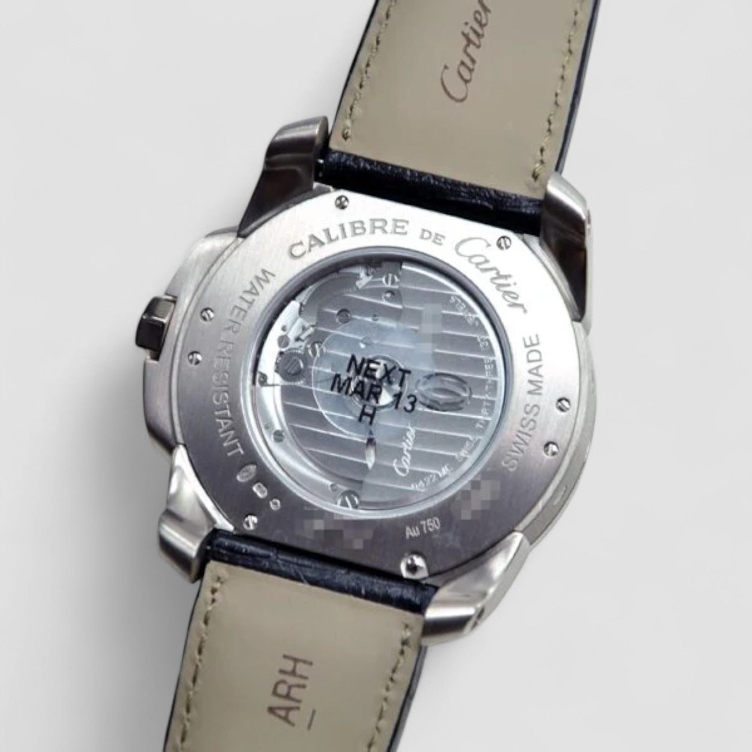 Calibre de Cartier Perpetual Calendar 18 kt White Gold Men's Watch