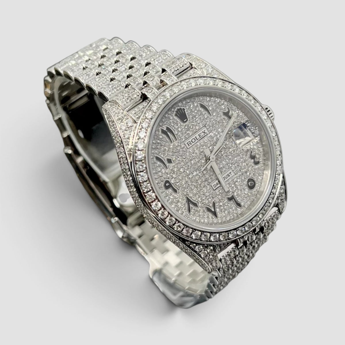 Datejust 41 Blue Arabic Diamond Dial Full Iced Jubilee