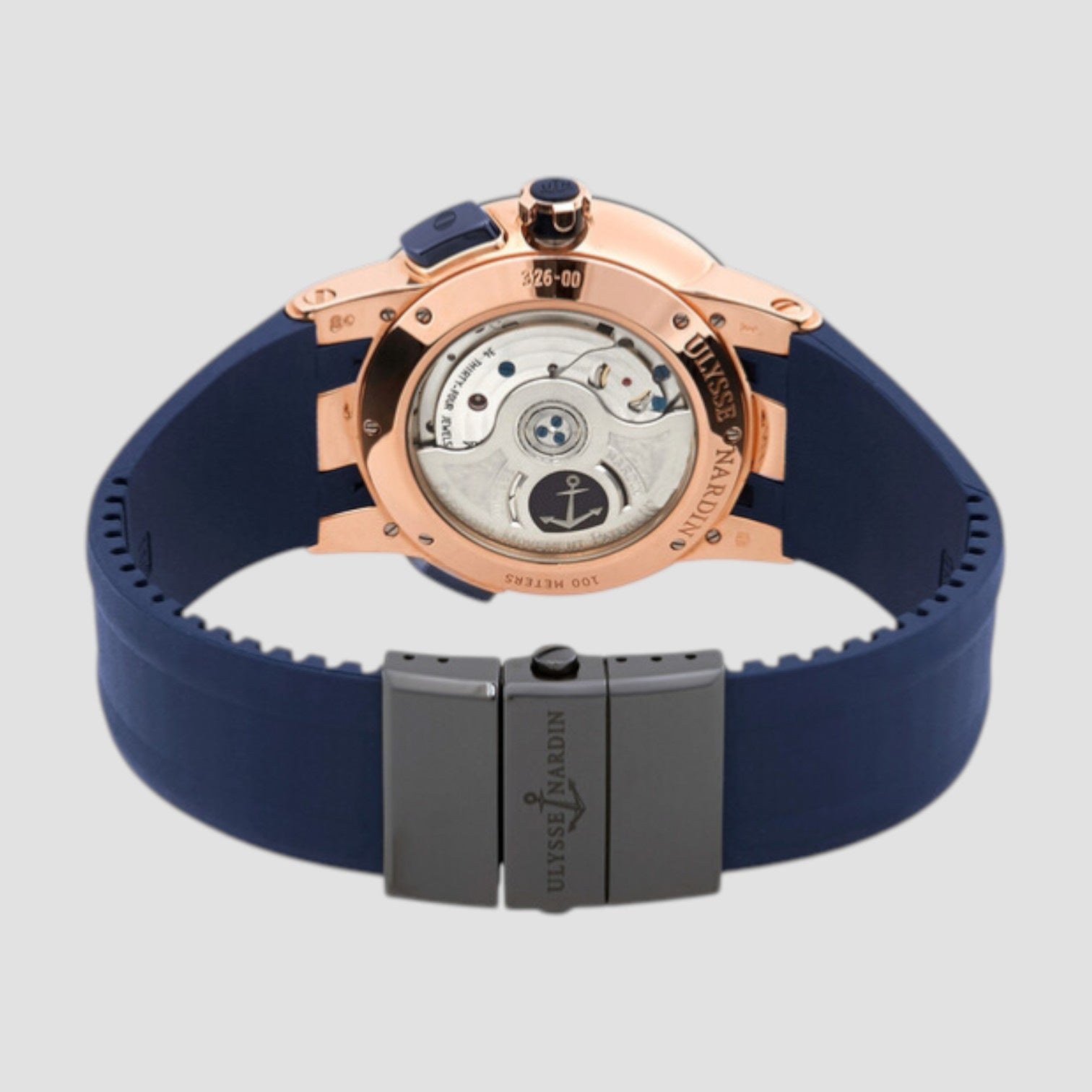 El Toro GMT Silver Dial 18kt Rose Gold Blue Rubber Men's Watch