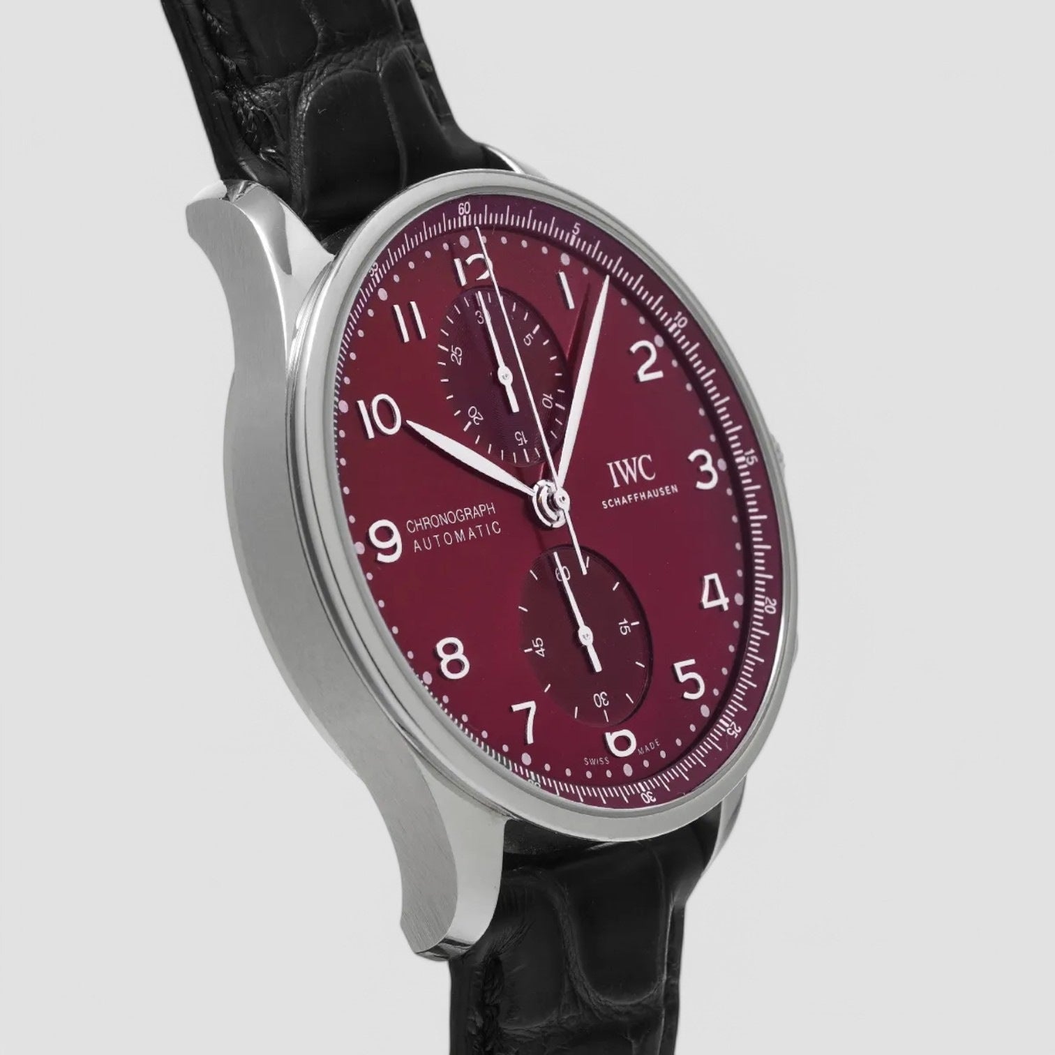 Portugieser Chronograph SS Red Burgundy Dial