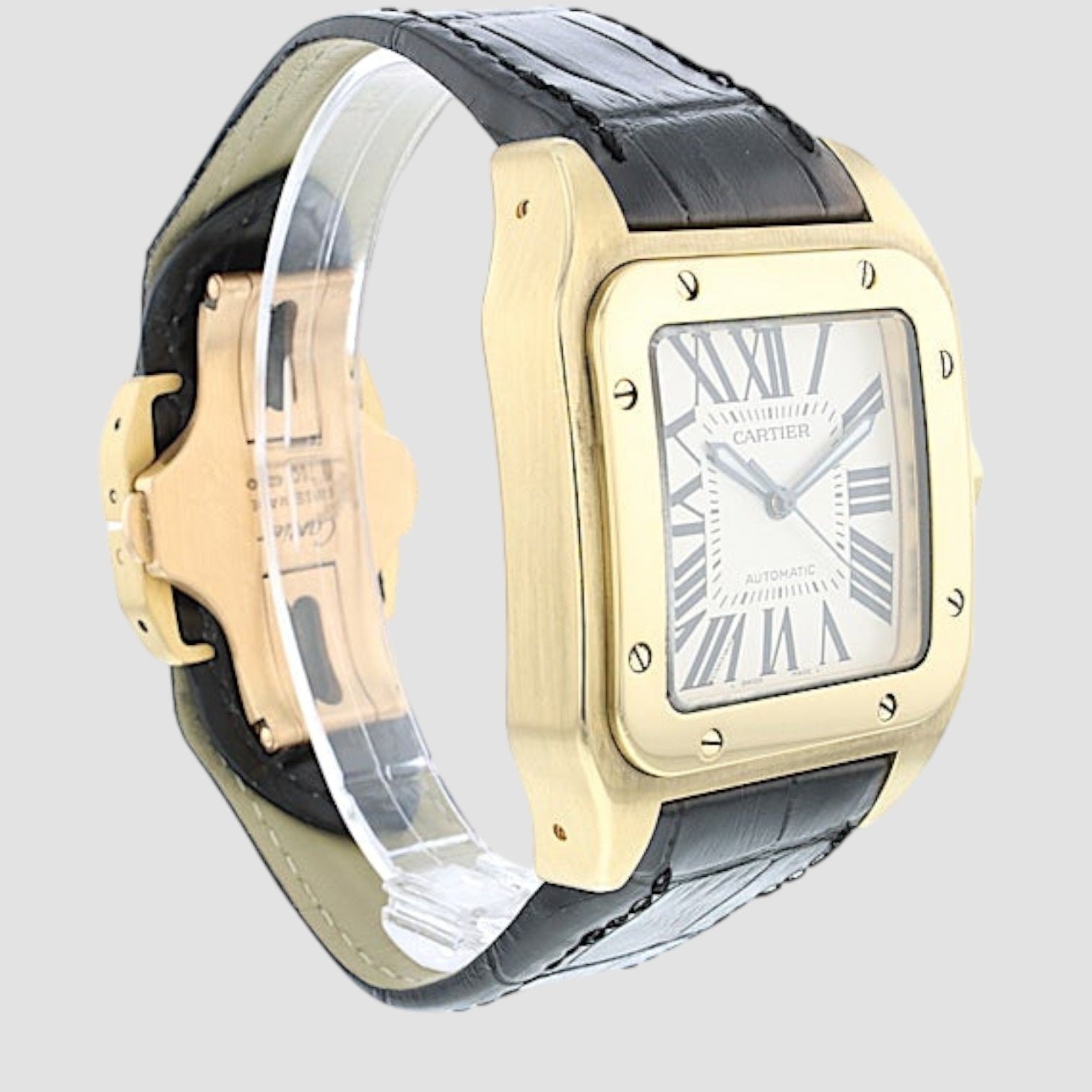 Santos 100 18K Yellow Gold Men's Watch