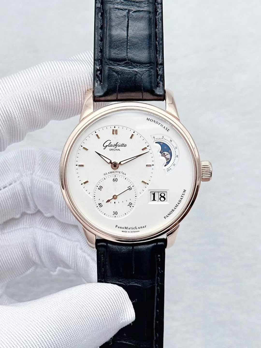 PanoMaticLunar Silver Dial 18K Rose Gold