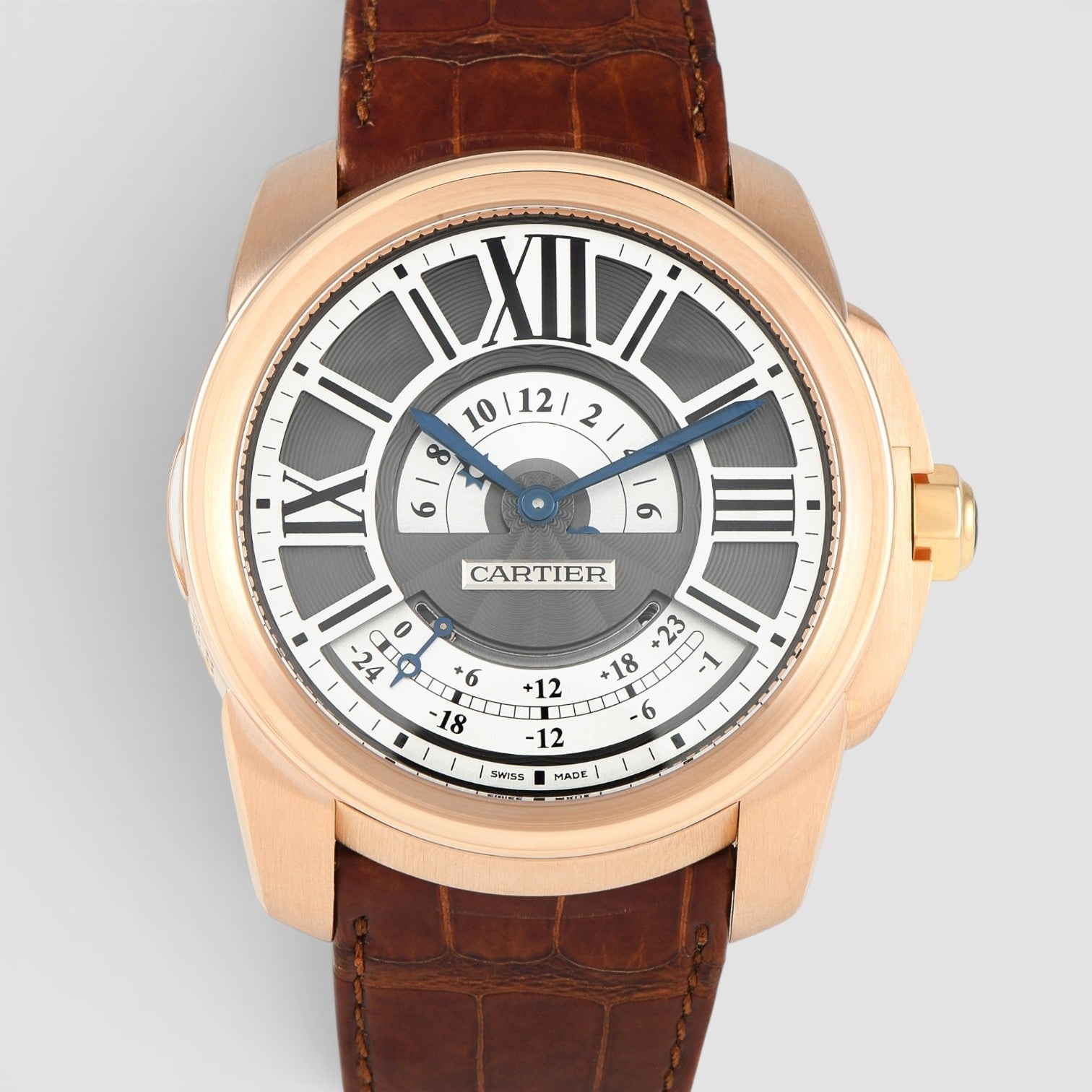 Calibre de Cartier Multiple Time Zone 18K Rose Gold