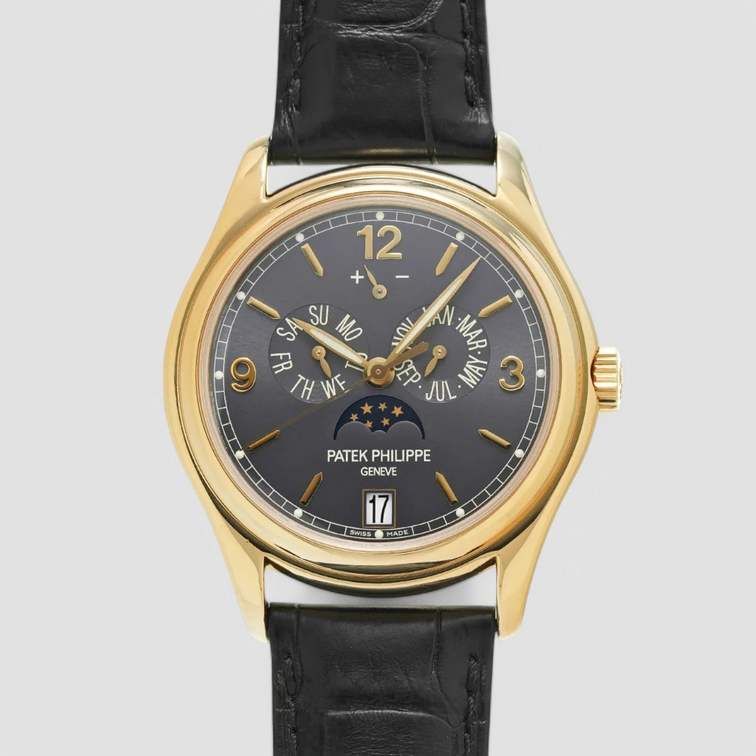 Annual Calendar Grey Dial 18K Yellow Gold