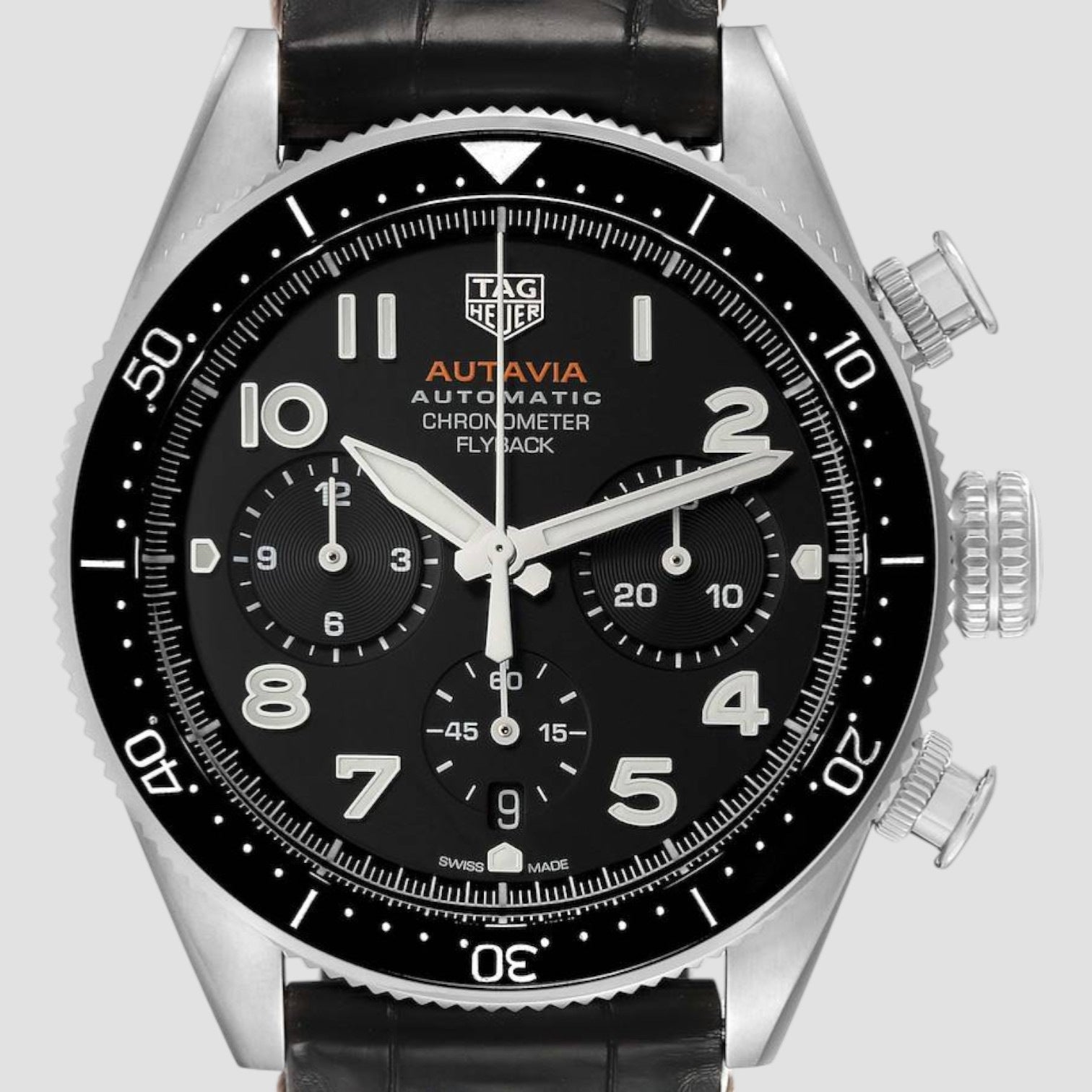 Autavia Chronometer Flyback Steel Mens Watch