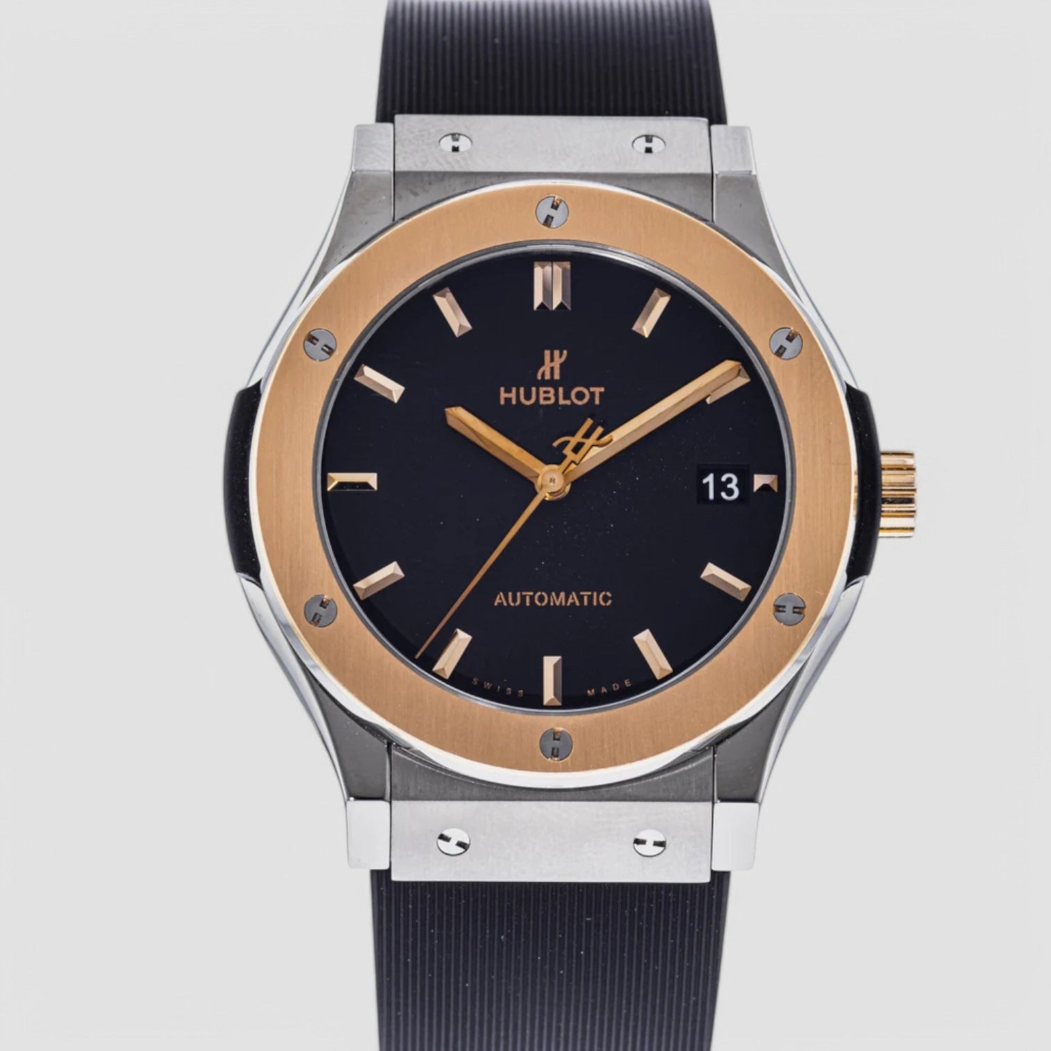 Classic Fusion Black Dial Black Rubber Men's Watch