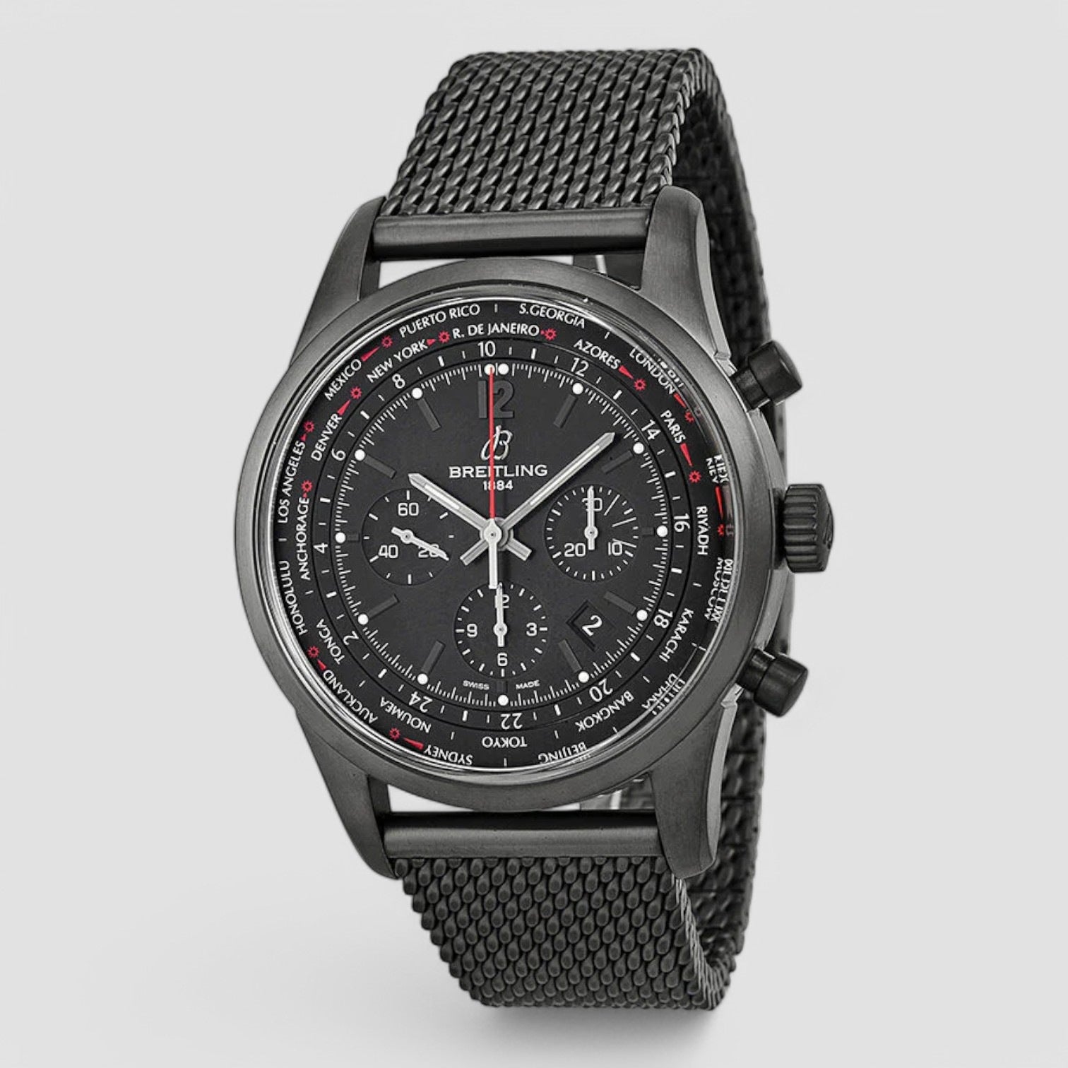 Transocean Unitime Pilot Automatic Black Dial Men's Watch