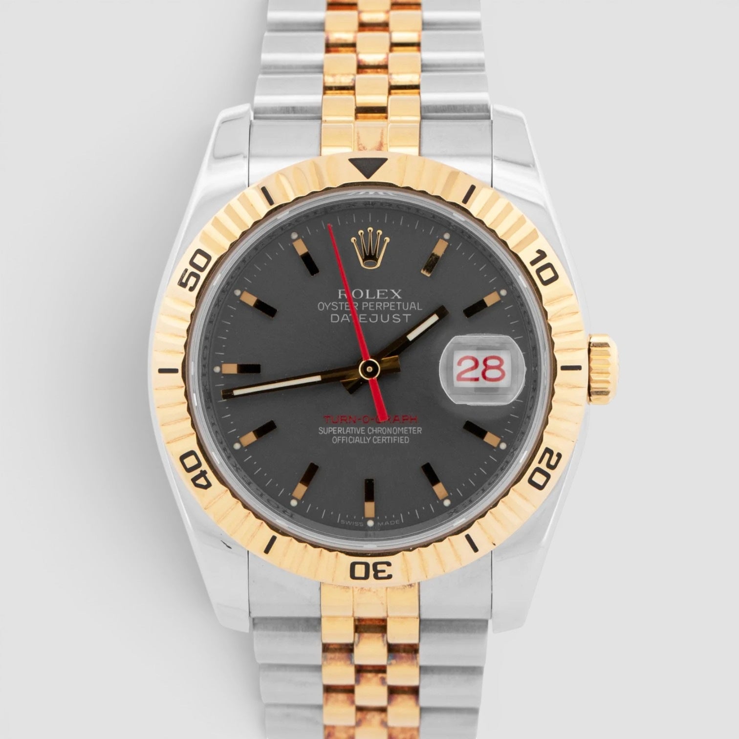 Datejust Turn-O-Graph 36mm Steel & Yellow Gold Grey Dial