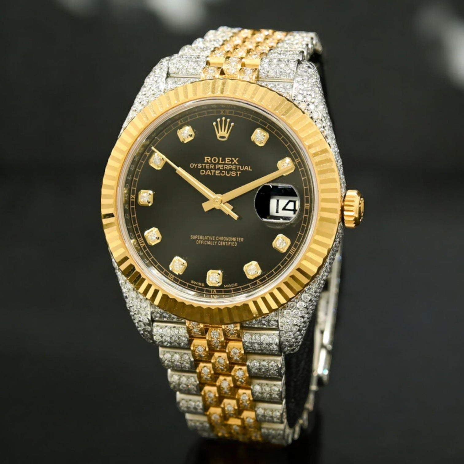 DATEJUST 41MM - BLACK JUBILEE FLUTED ICED out