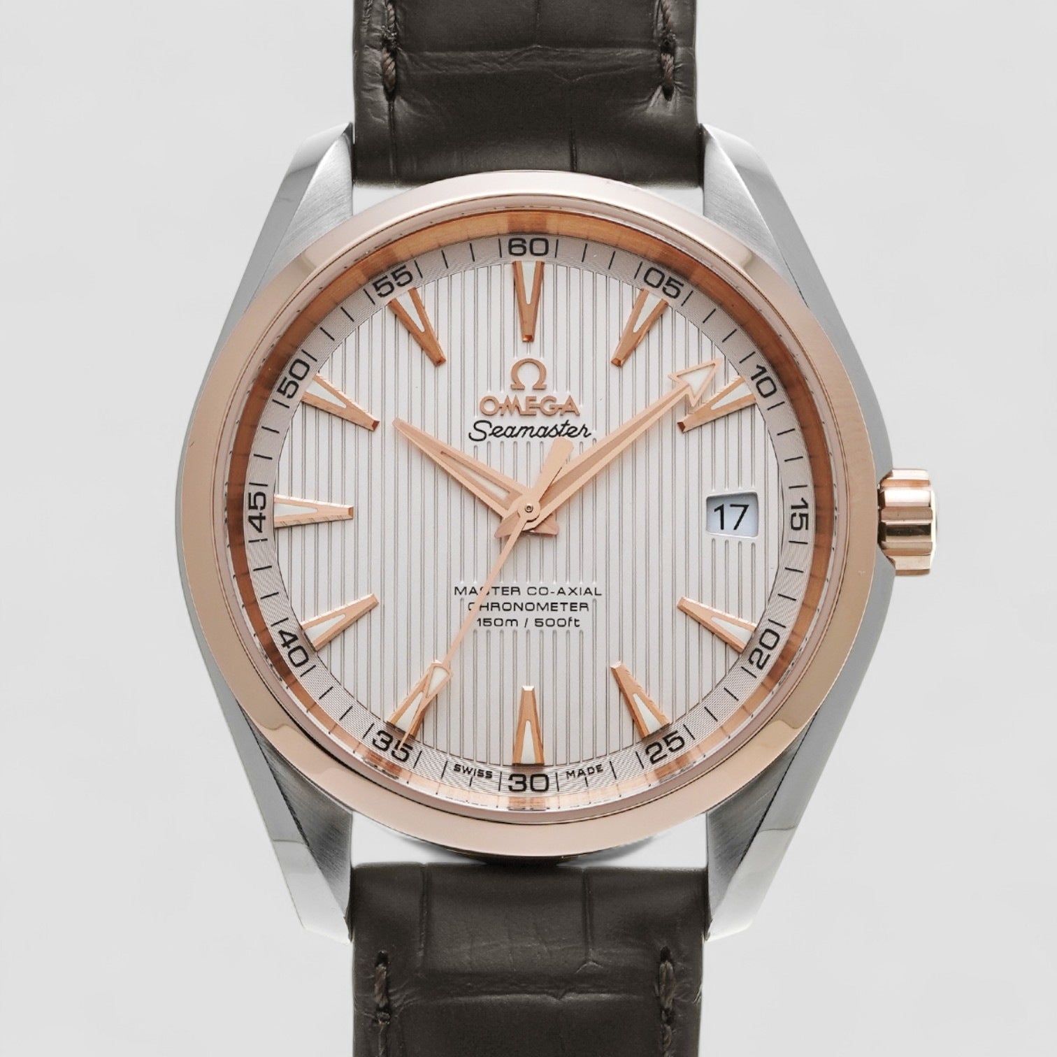 Seamaster Aqua Terra Steel Rose Gold Mens Watch