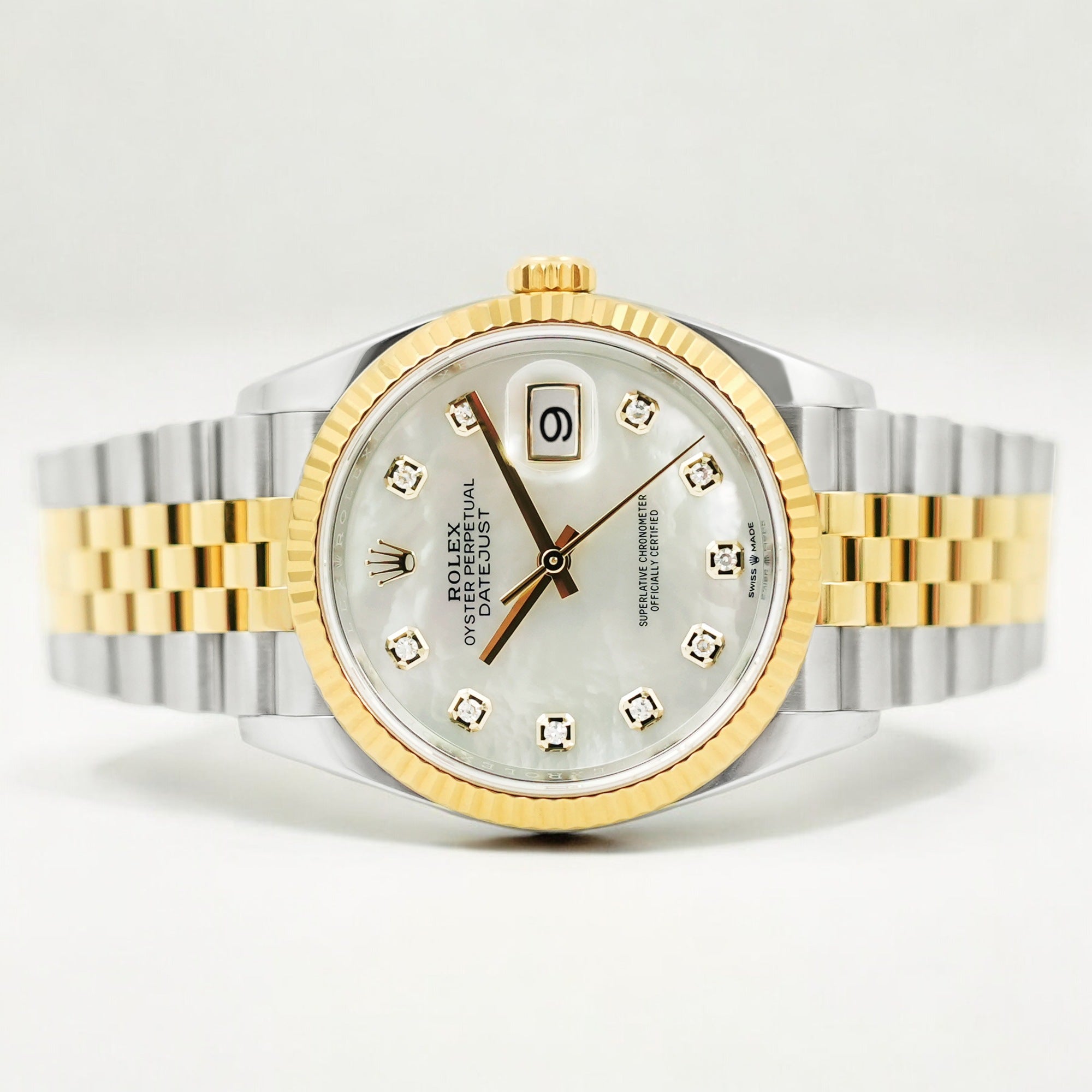 Datejust 36 Twotones Mother Of Pearl Diamond Dial Full Set