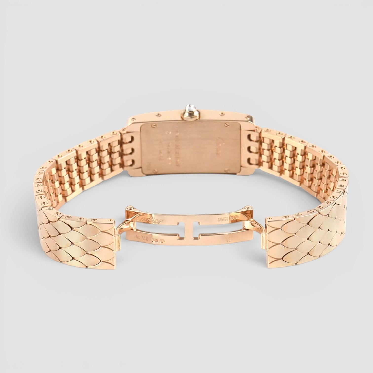 Tank Américaine Small 18K Rose Gold Diamond Bezel