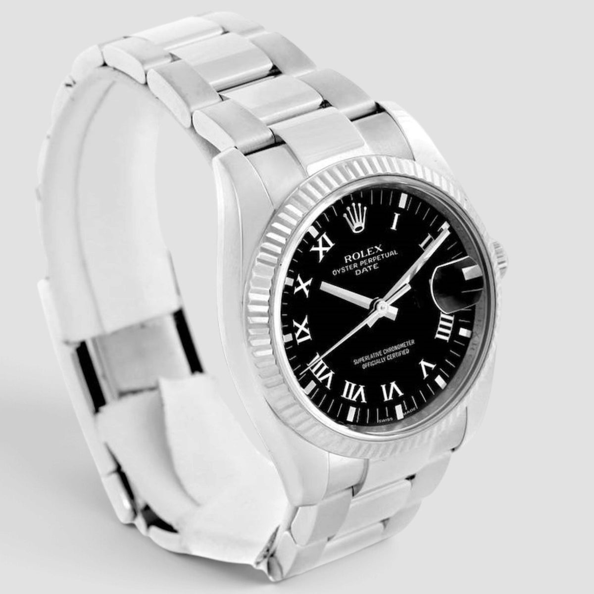 Oyster Perpetual Date 34 Black Roman Dial