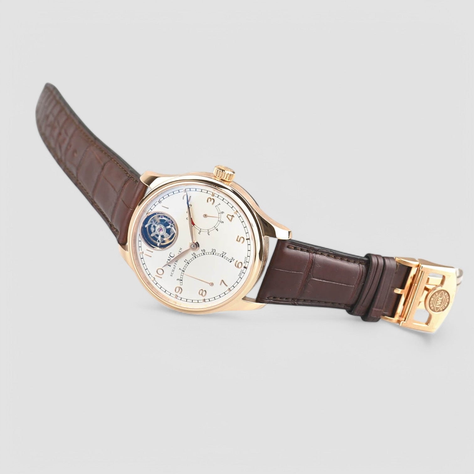 Portuguese Tourbillon Mystere Retrograde 18K Rose Gold Automatic Men's Watch