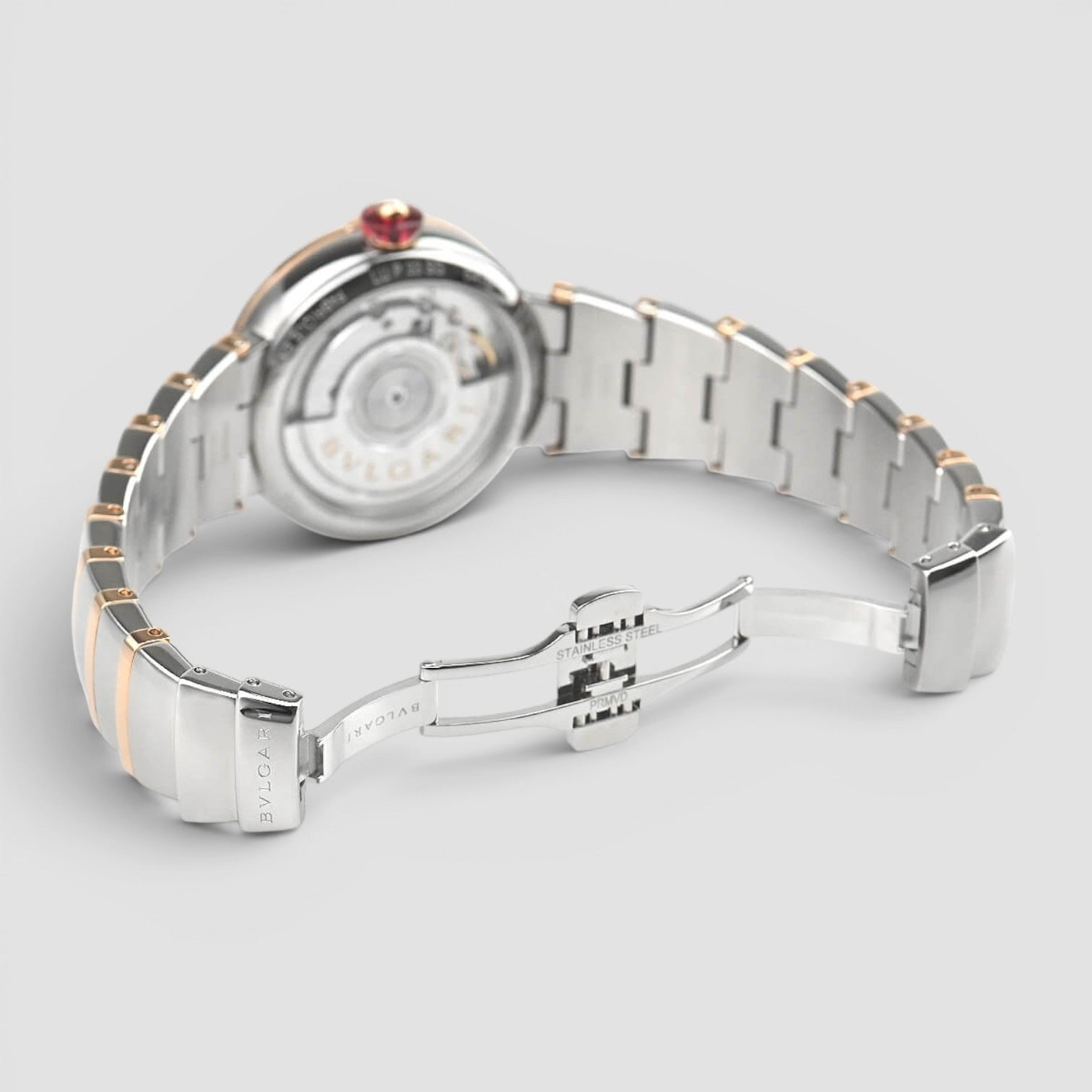 Lucea 33mm Rose Gold & Stainless Steel Diamond Mother of Pearl Dial
