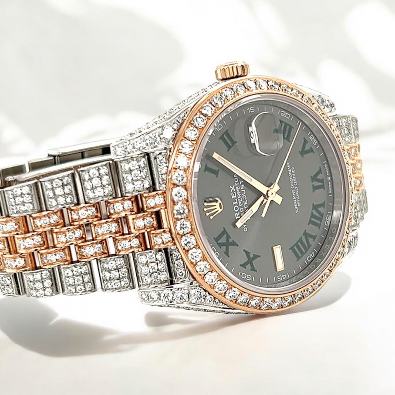 Datejust 41 – Jubilee – “Wimbledon” Dial – Custom Diamond-Set - Iced Out