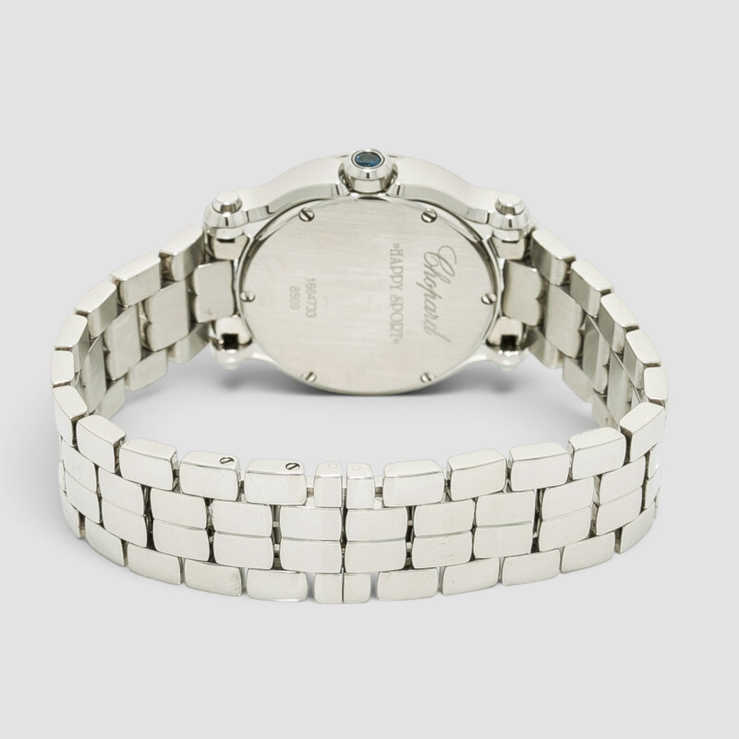 Happy Sport 30mm Stainless Steel Mother-of-Pearl Diamond Dial