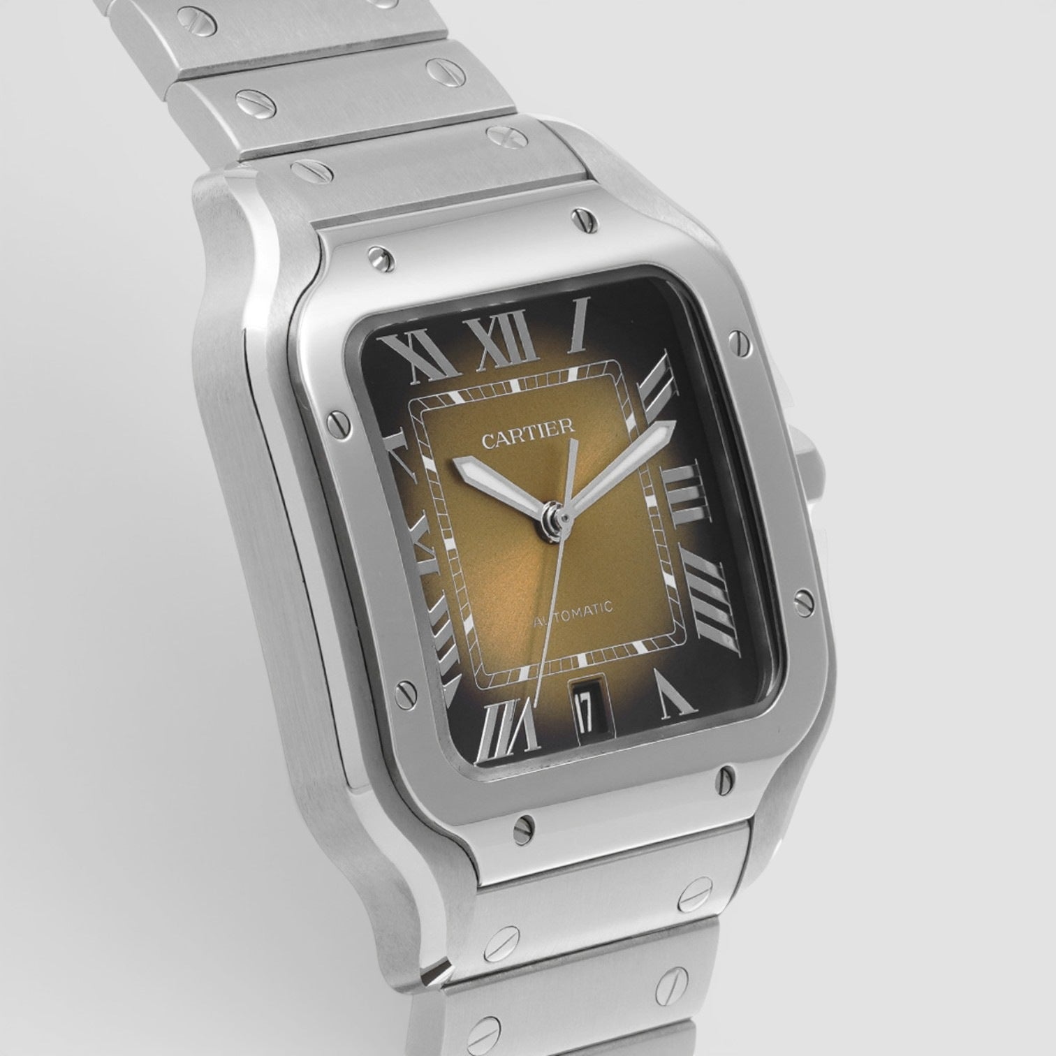Santos de Cartier 39.8mm Steel Brown Dial