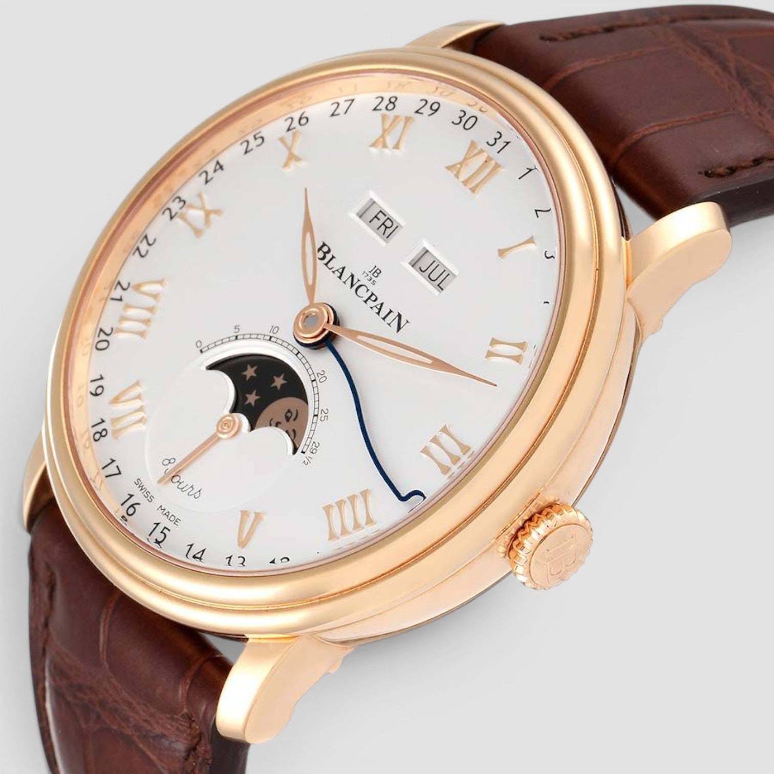 Villeret Complete Calendar 8 Days Rose Gold Watch