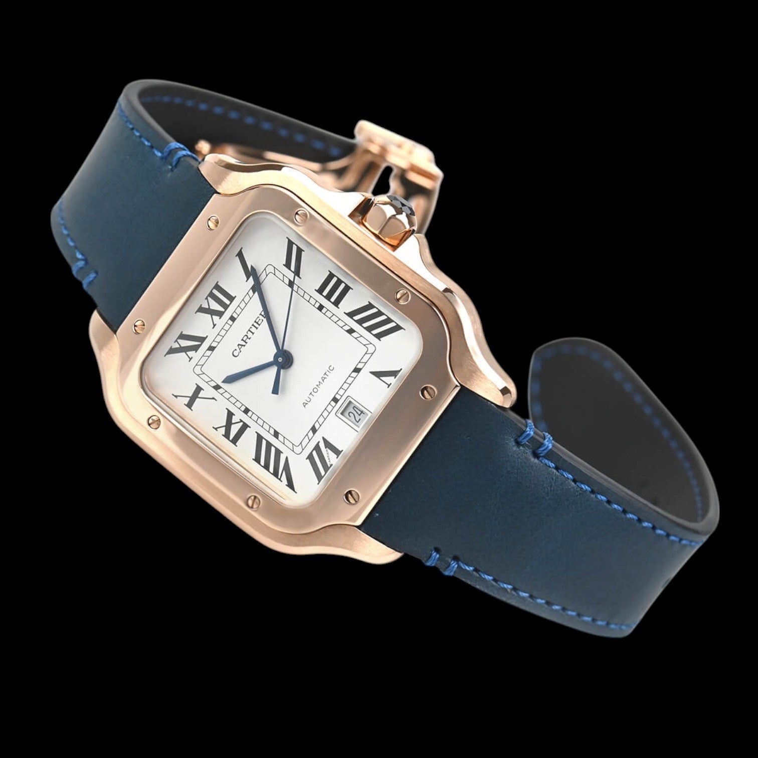 Santos Large 18K Rose Gold Automatic