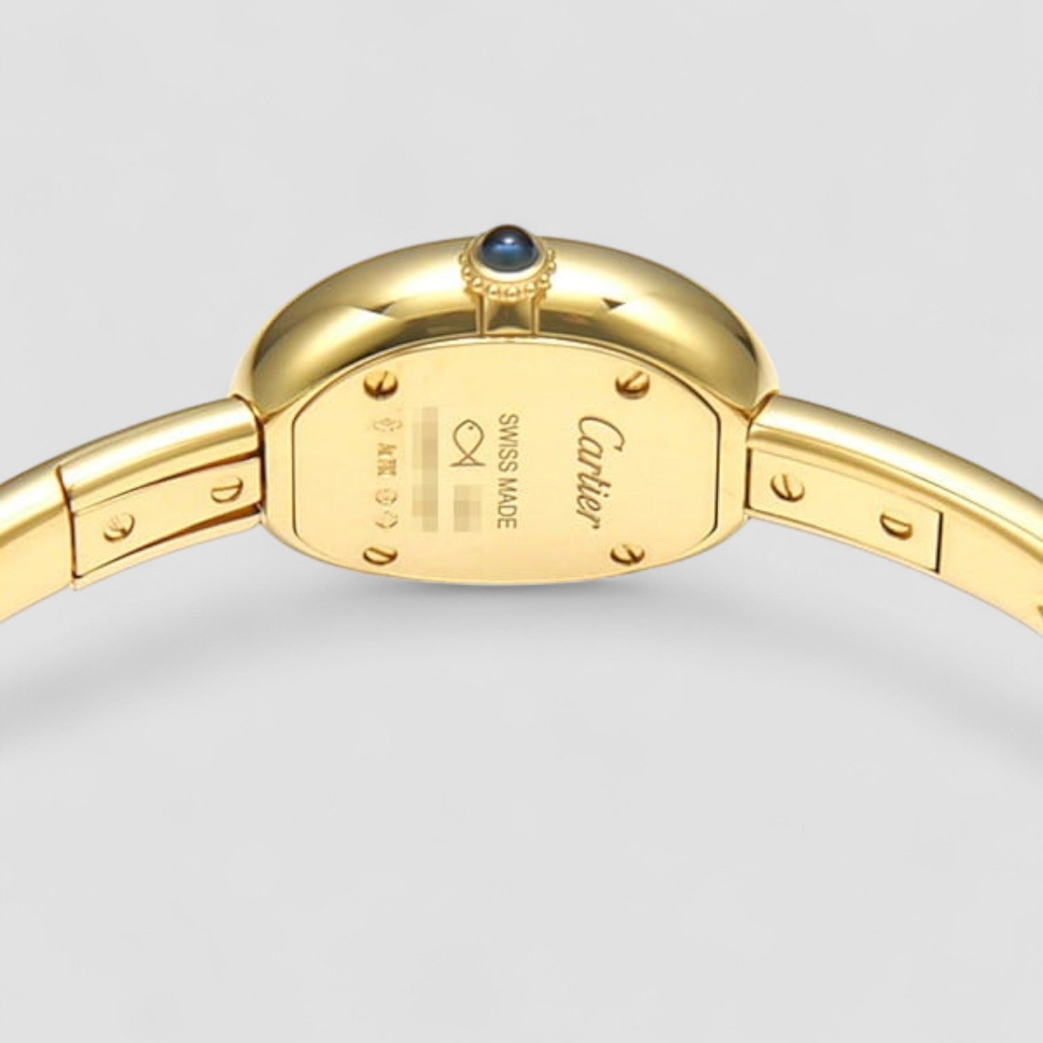 Baignoire (Size 17) 18K Yellow Gold Silver Dial