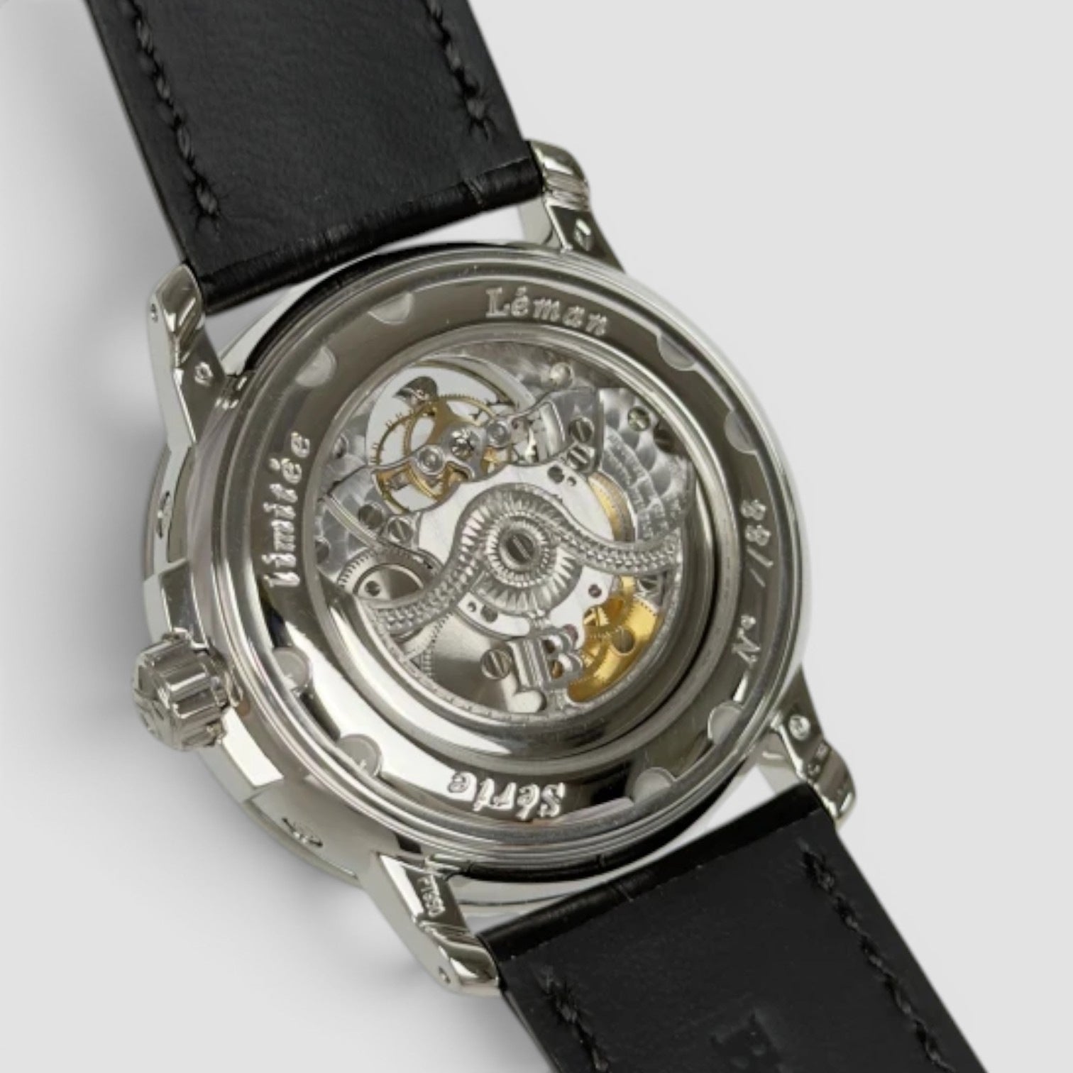 Léman Tourbillon Semainier 40mm Platinum Black Dial