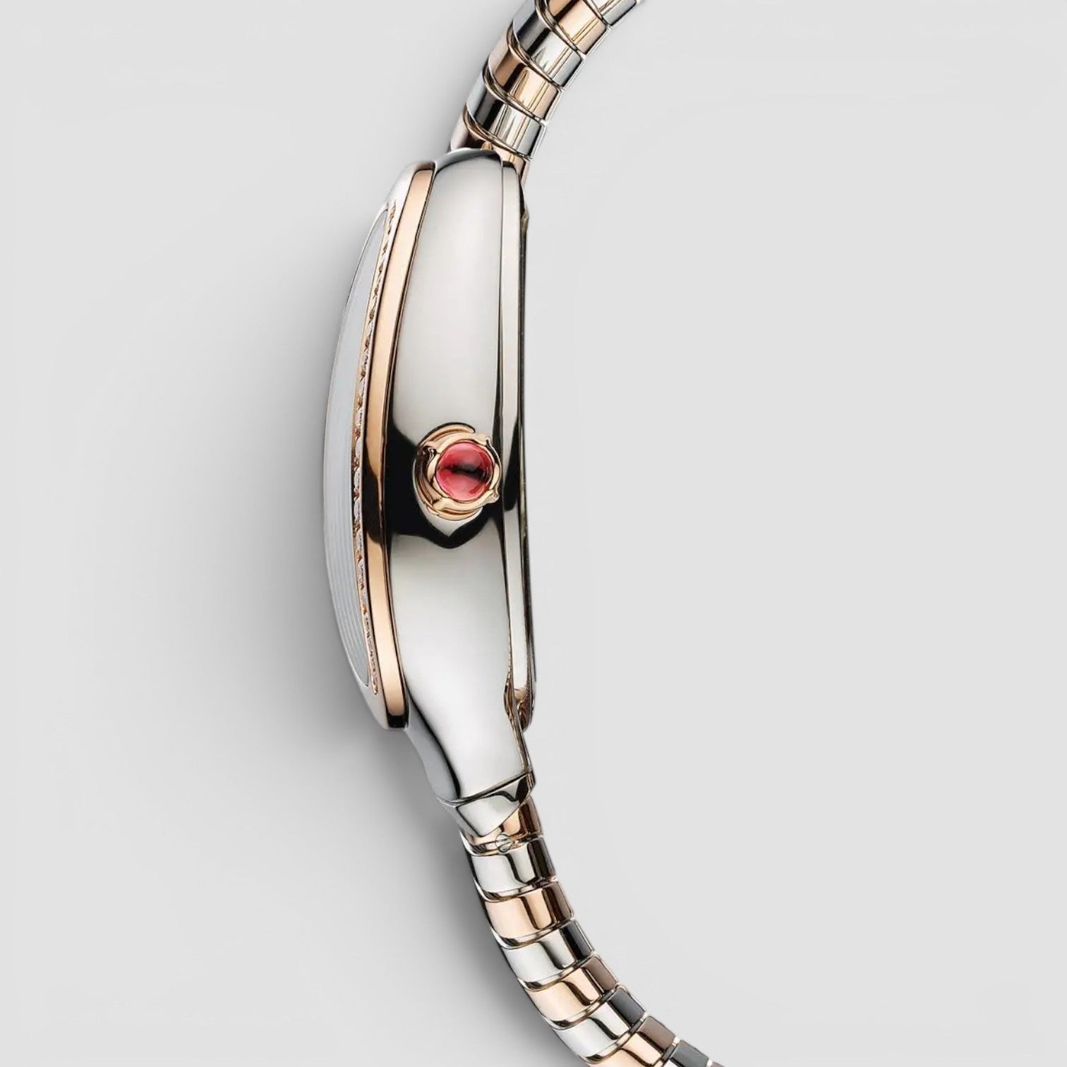 Brown Dial Diamond Bezel Serpenti Tubogas Quartz