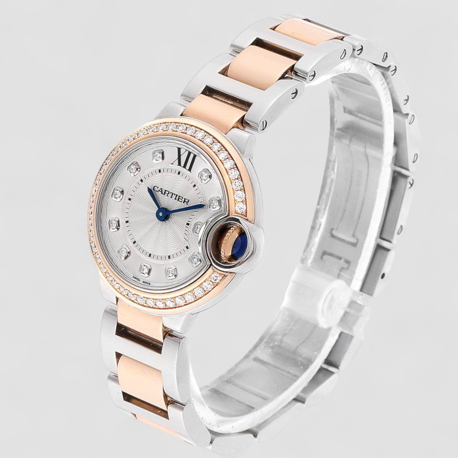 Ballon Bleu Steel Rose Gold Diamond Ladies Watch