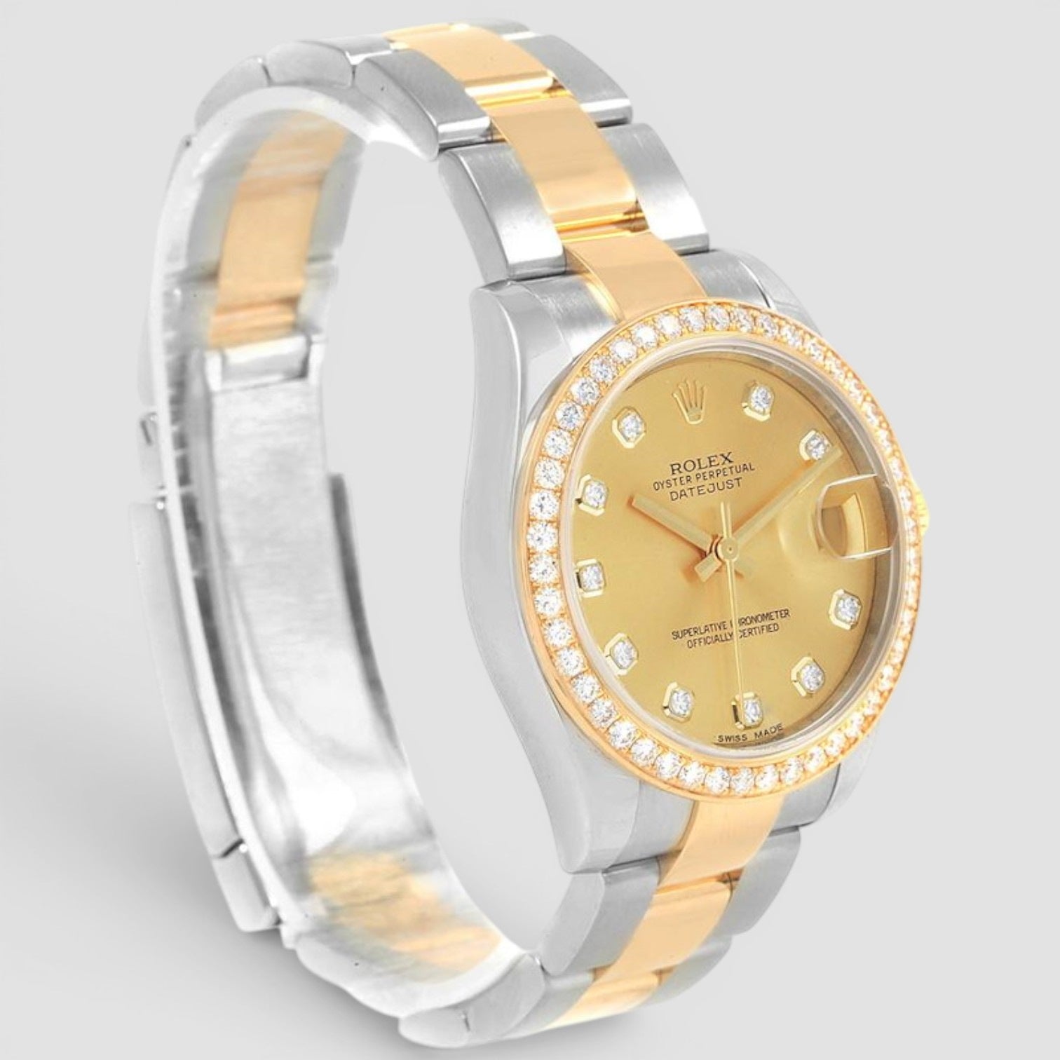 Datejust 31mm Steel & Yellow Gold Diamond Champagne Dial