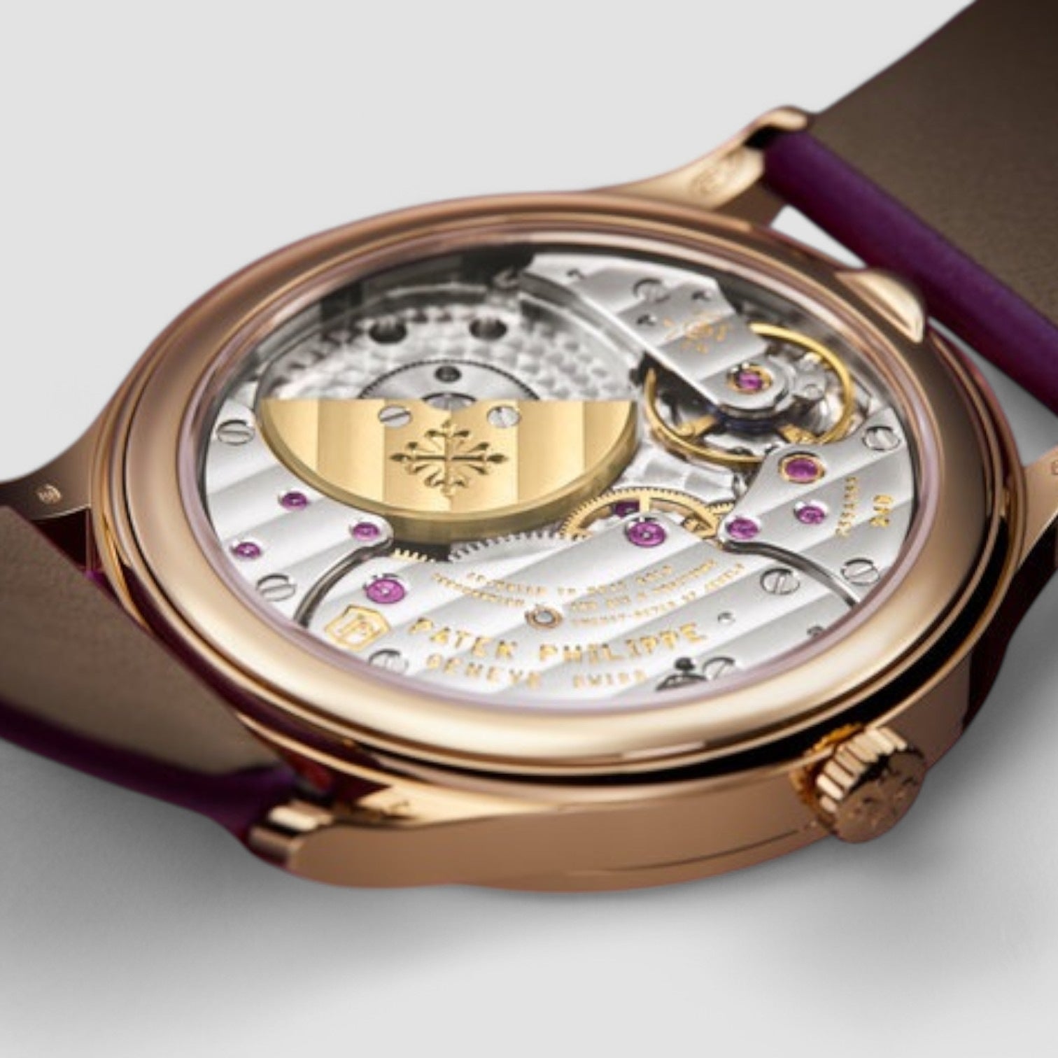 Calatrava Ladies Joaillerie Rose Gold Purple Dial