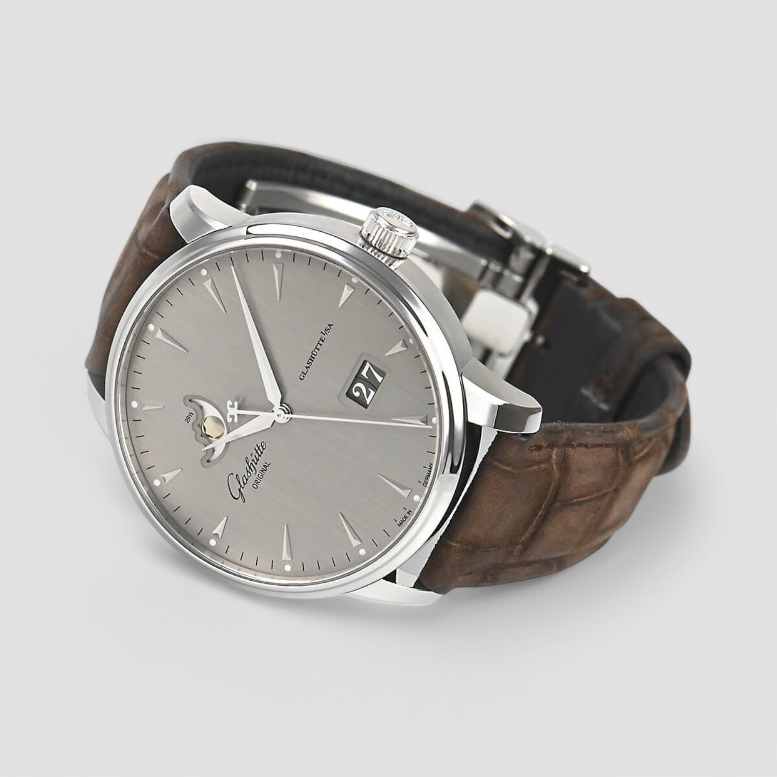 Senator Excellence Panorama Date Moonphase Automatic Silver Dial Men's Watch