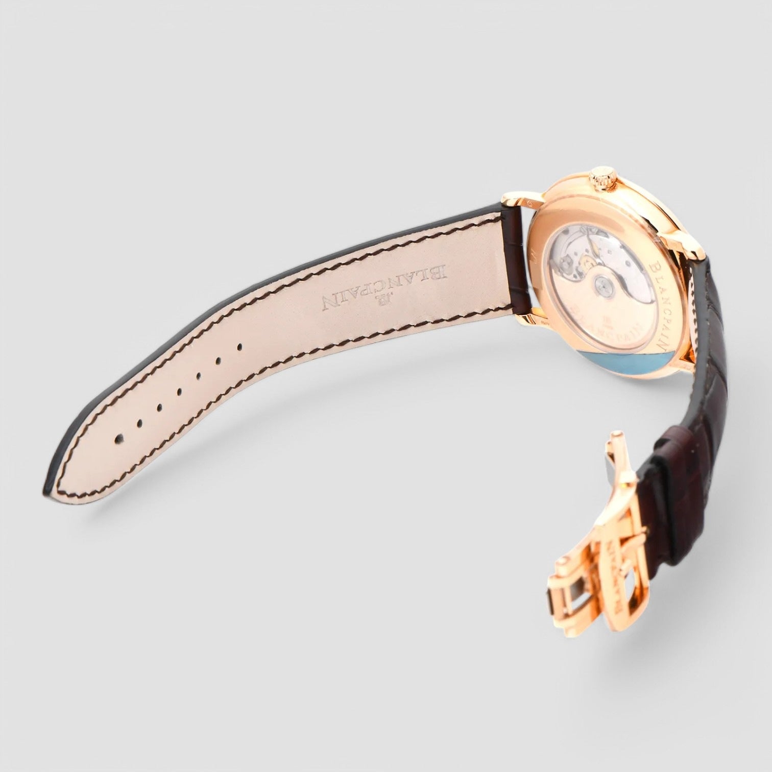 Villeret White Dial 18kt Rose Gold Brown Leather Men's Watch