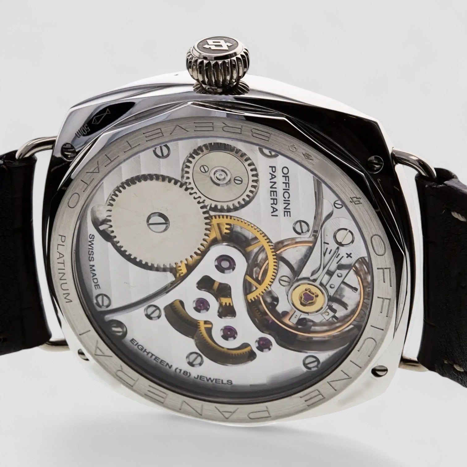 Radiomir Platino Brown Dial Minerva Movement RARE